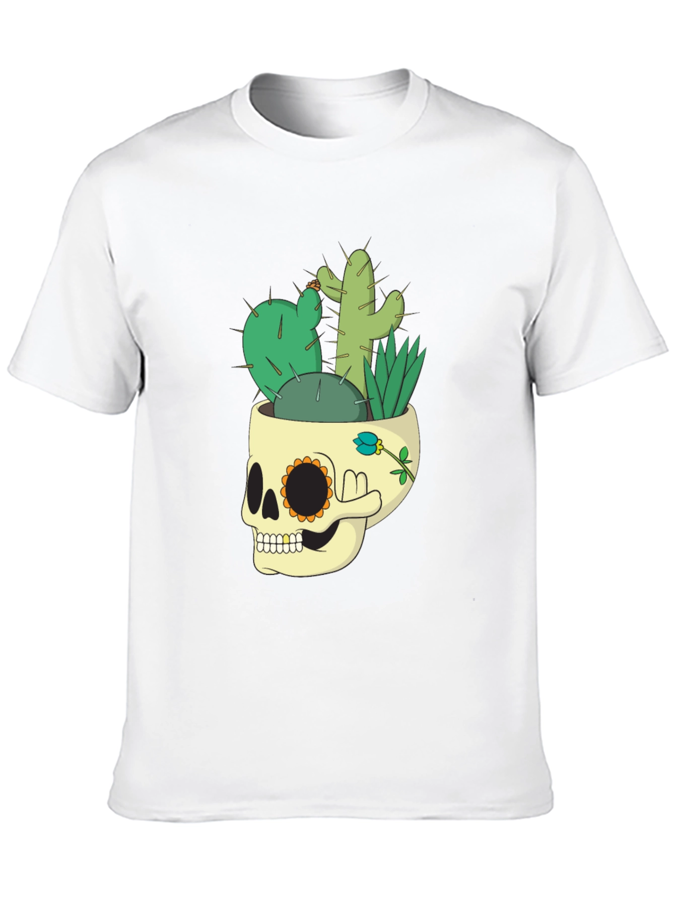 Skull Cactus Graphic Tee - Mens Black T-Shirt