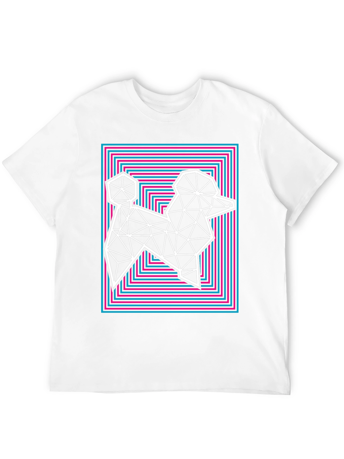 Geometric Poodle Graphic Tee - Stylish Mens T-Shirt