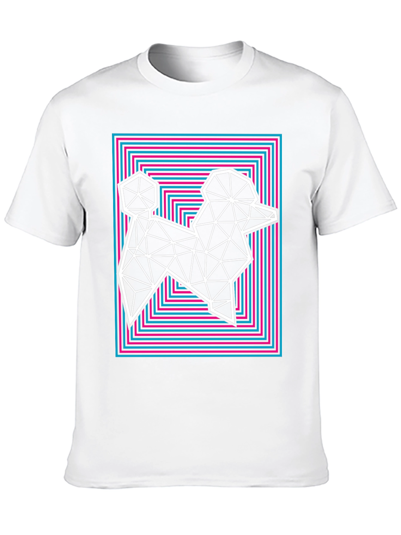 Geometric Poodle Graphic Tee - Stylish Mens T-Shirt