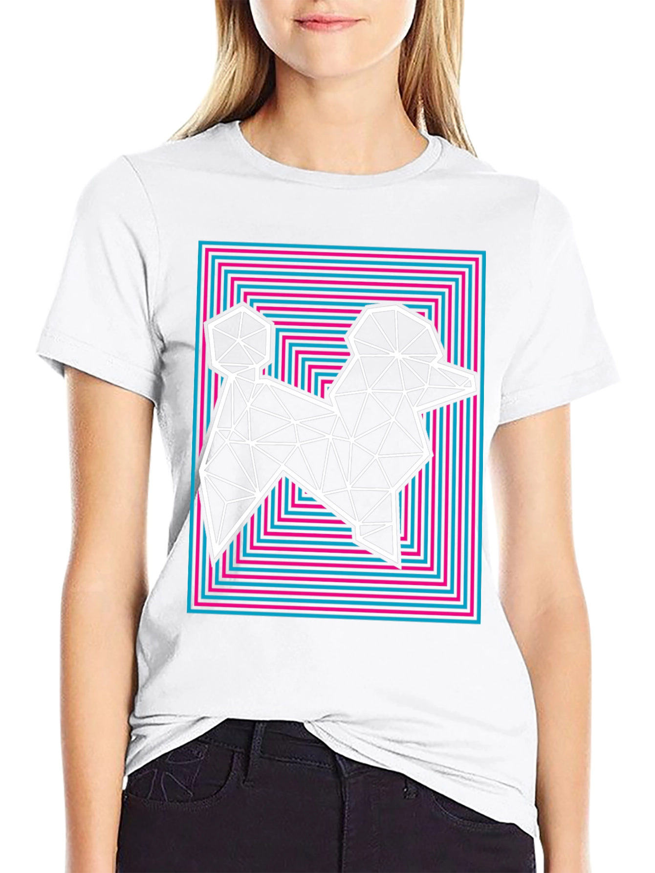 Geometric Poodle Graphic Tee - Stylish Mens T-Shirt