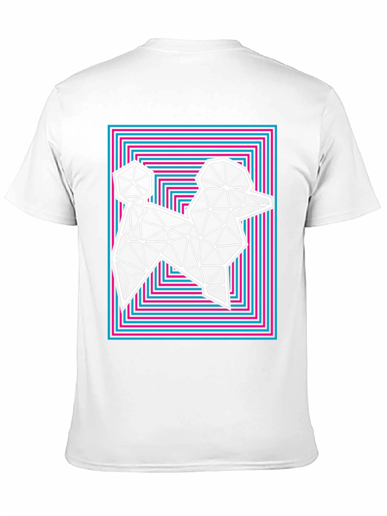Geometric Poodle Graphic Tee - Stylish Mens T-Shirt