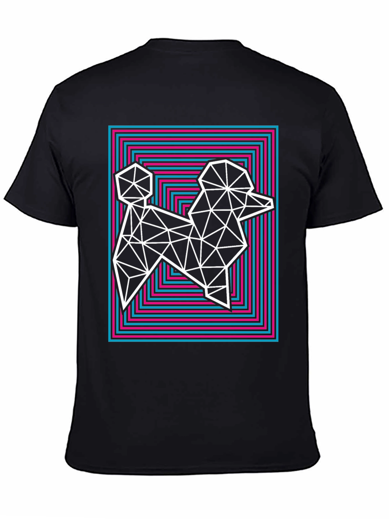 Geometric Poodle Graphic Tee - Stylish Mens T-Shirt