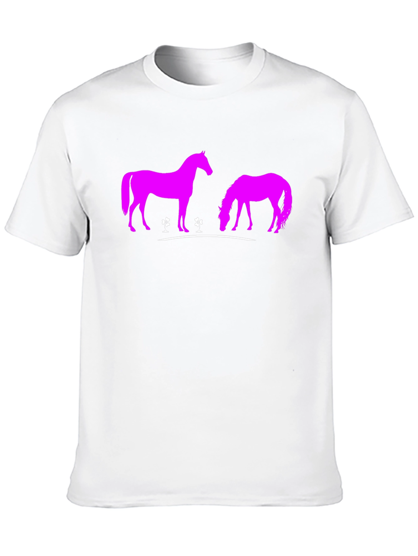 Black T-Shirt with Pink Horse Design