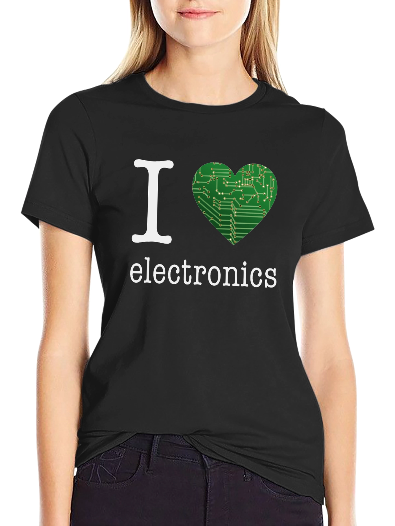 I Heart Electronics T-Shirt - Geeky Circuit Board Design