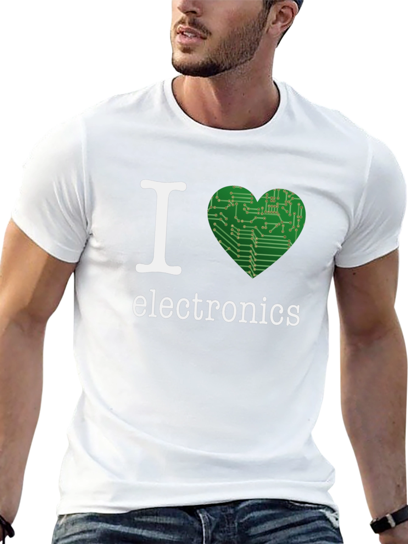 I Heart Electronics T-Shirt - Geeky Circuit Board Design