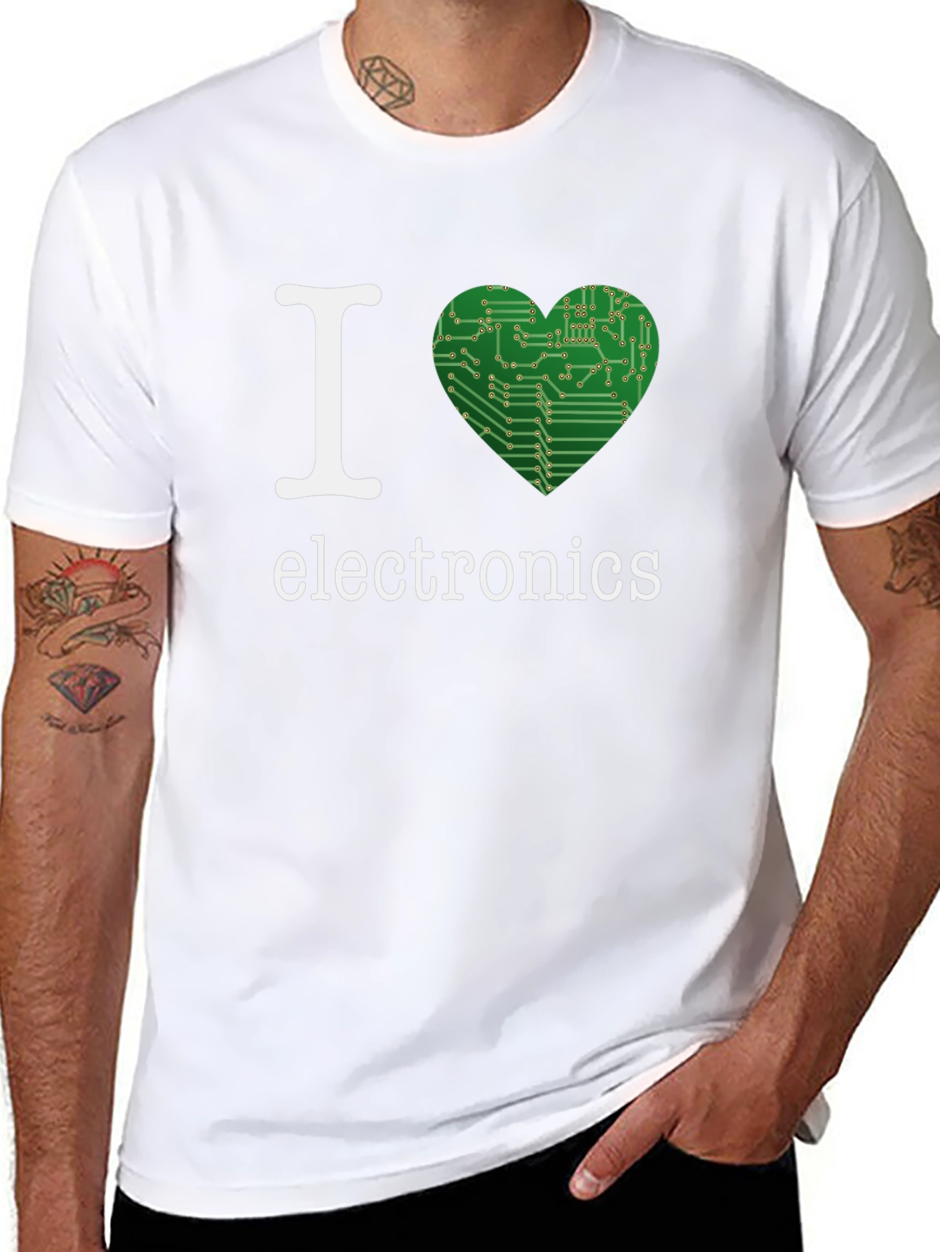 I Heart Electronics T-Shirt - Geeky Circuit Board Design