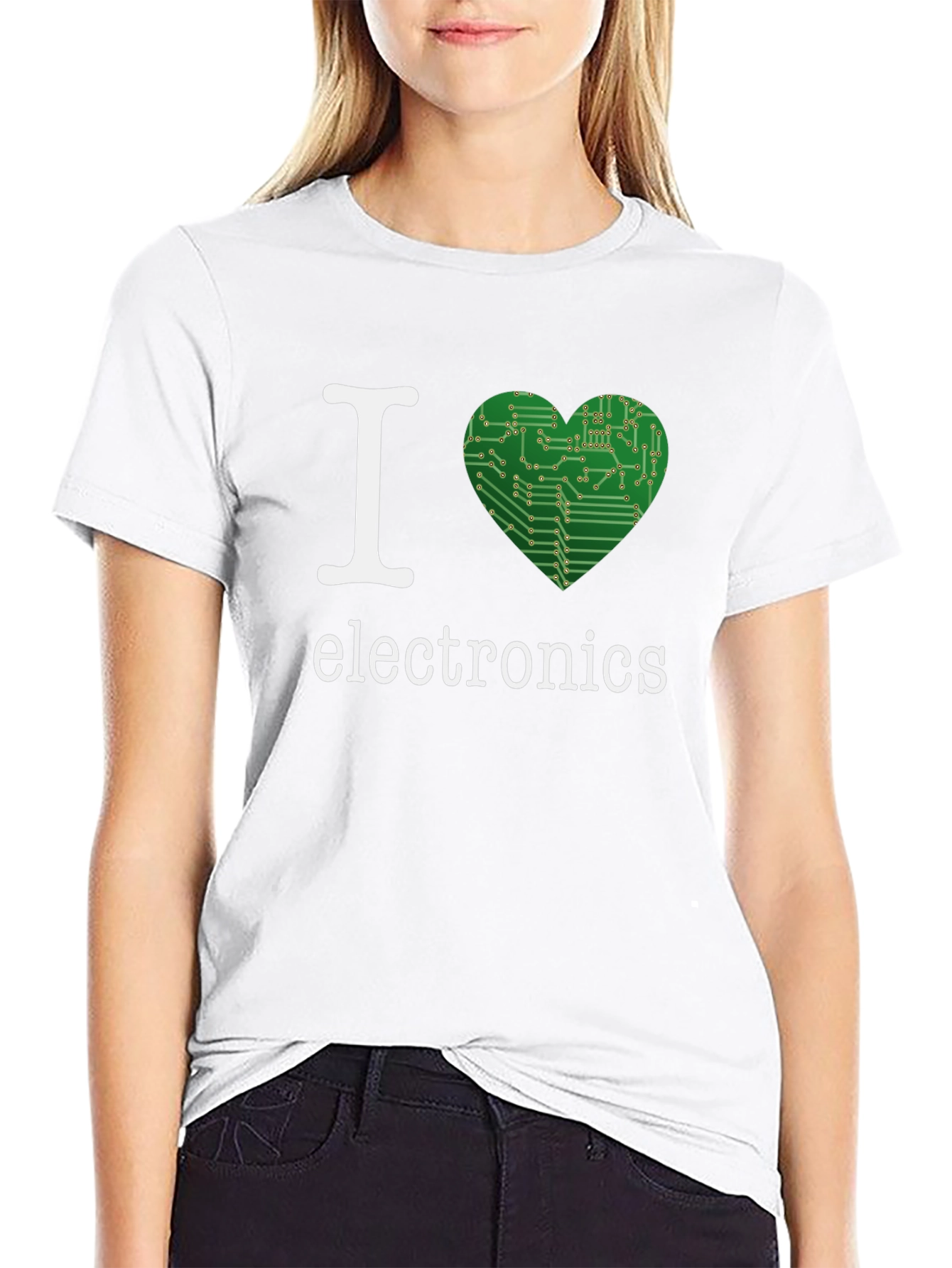 I Heart Electronics T-Shirt - Geeky Circuit Board Design