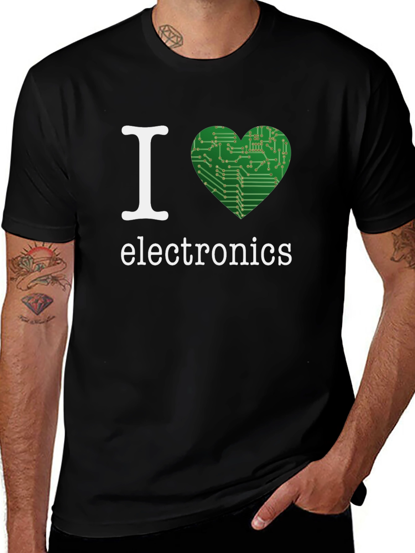 I Heart Electronics T-Shirt - Geeky Circuit Board Design
