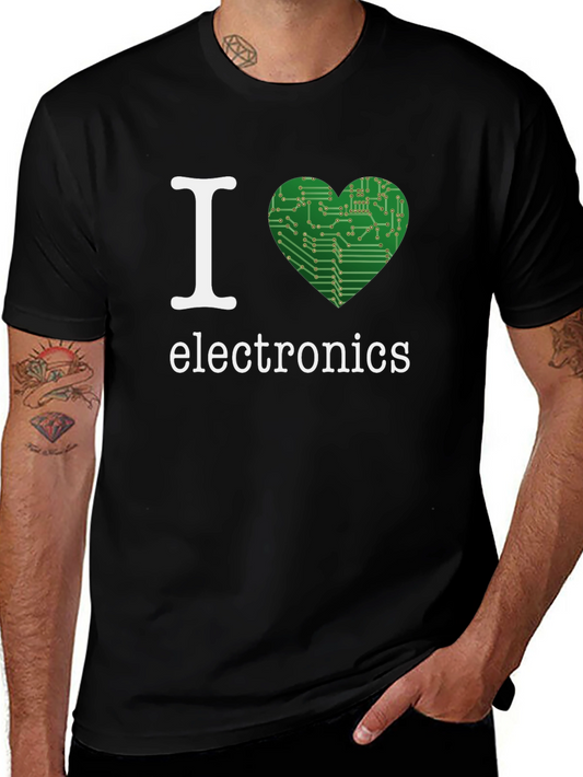 I Heart Electronics T-Shirt - Geeky Circuit Board Design