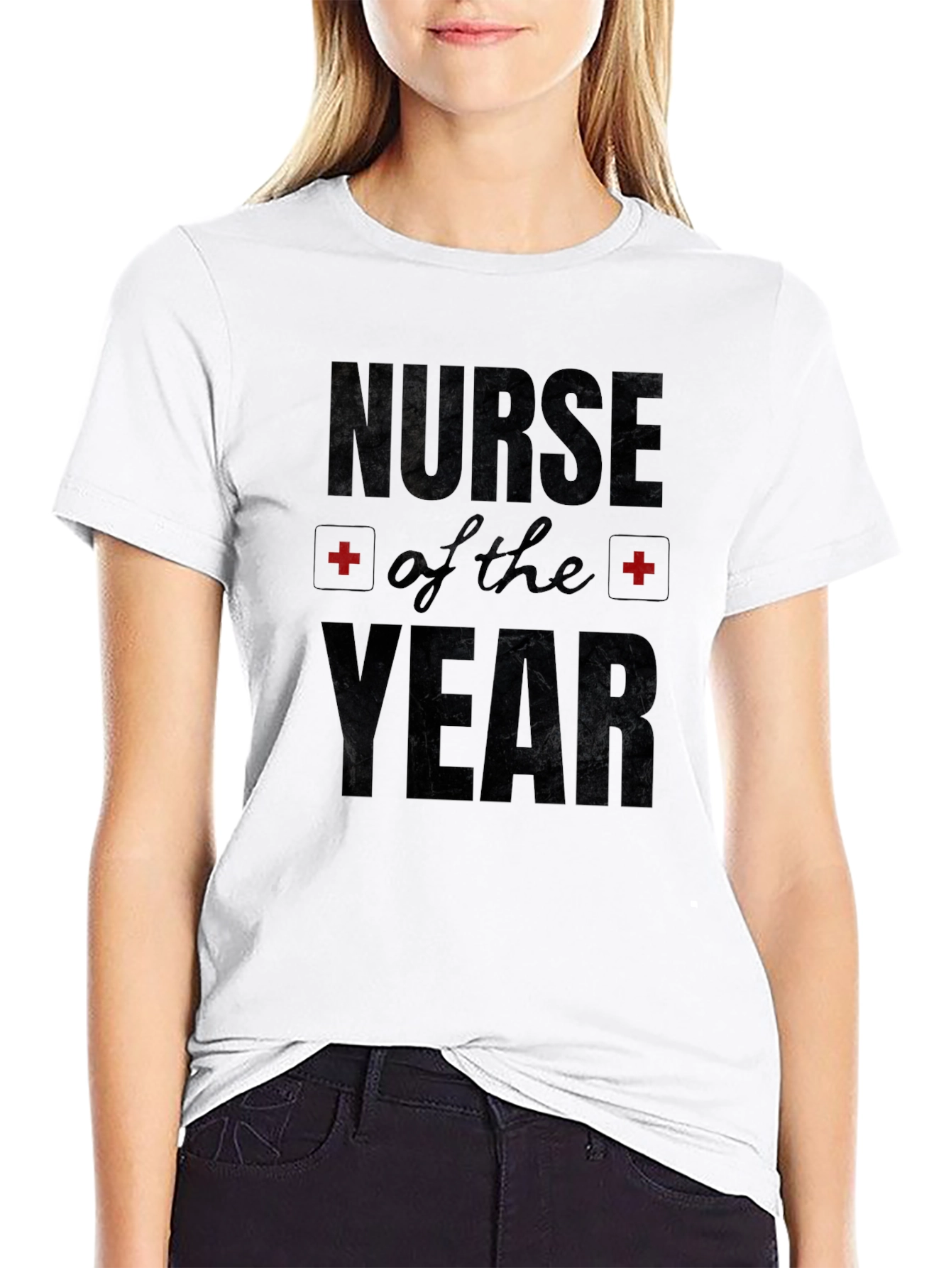 Nurse of the Year Graphic Black T-Shirt