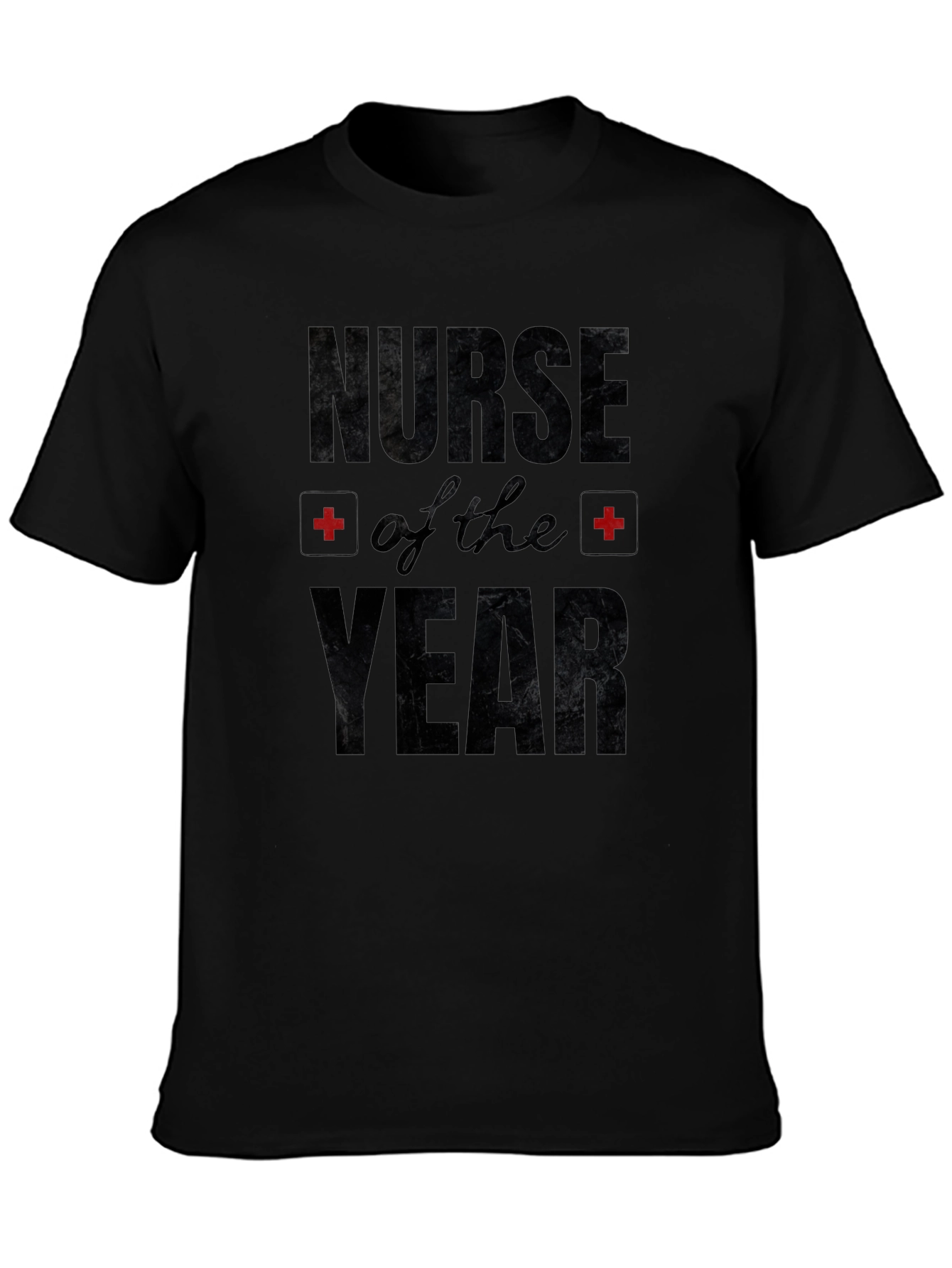 Nurse of the Year Graphic Black T-Shirt