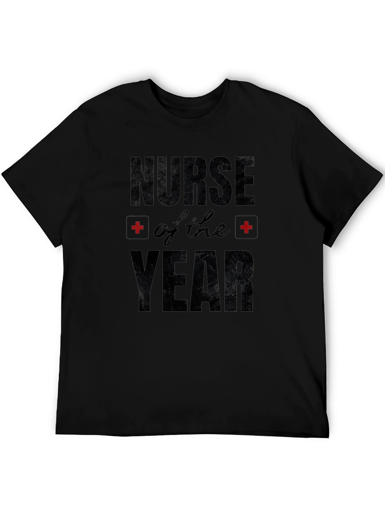 Nurse of the Year Graphic Black T-Shirt