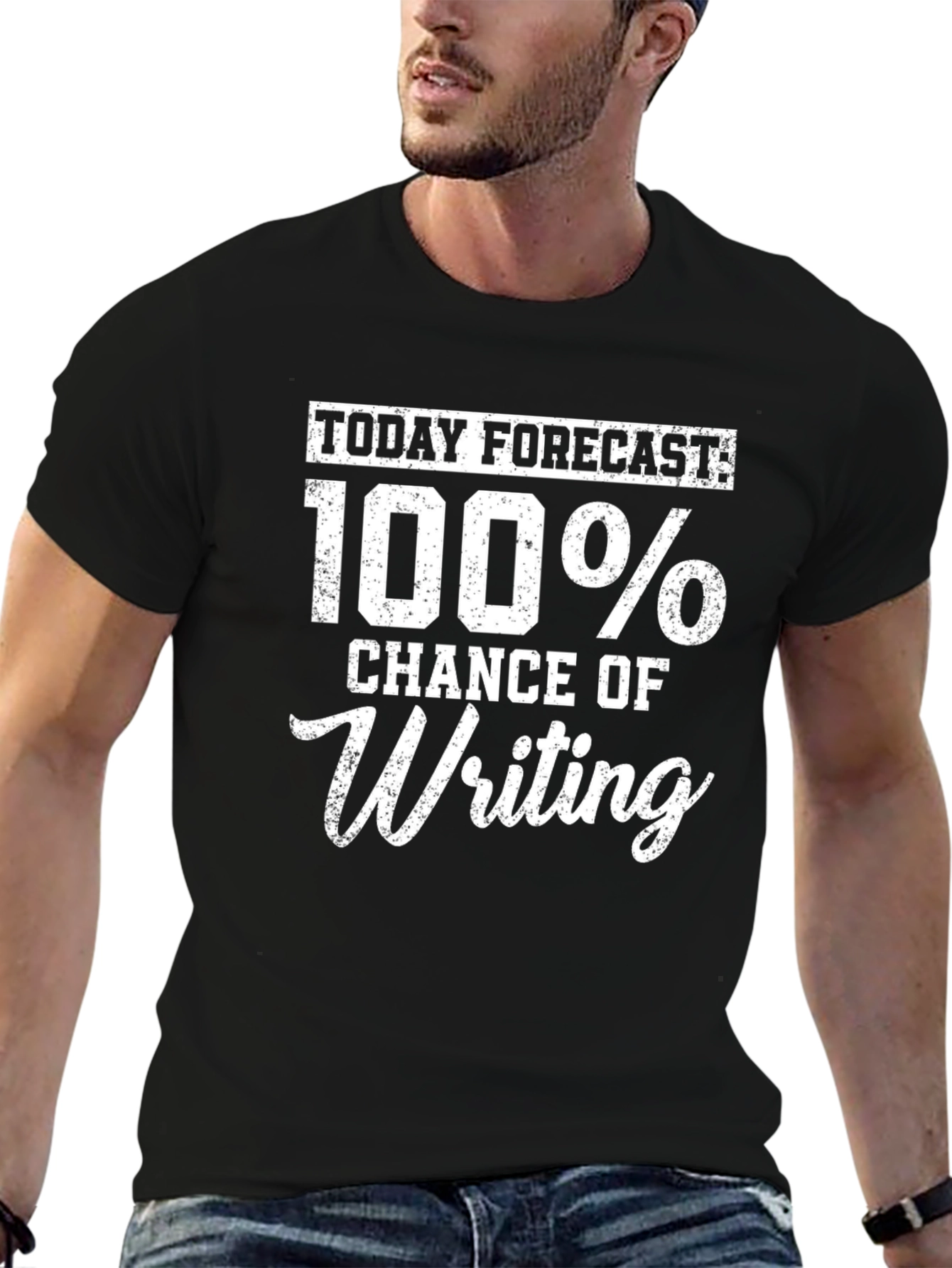 Funny Writing T-Shirt - 100% Chance of Writing