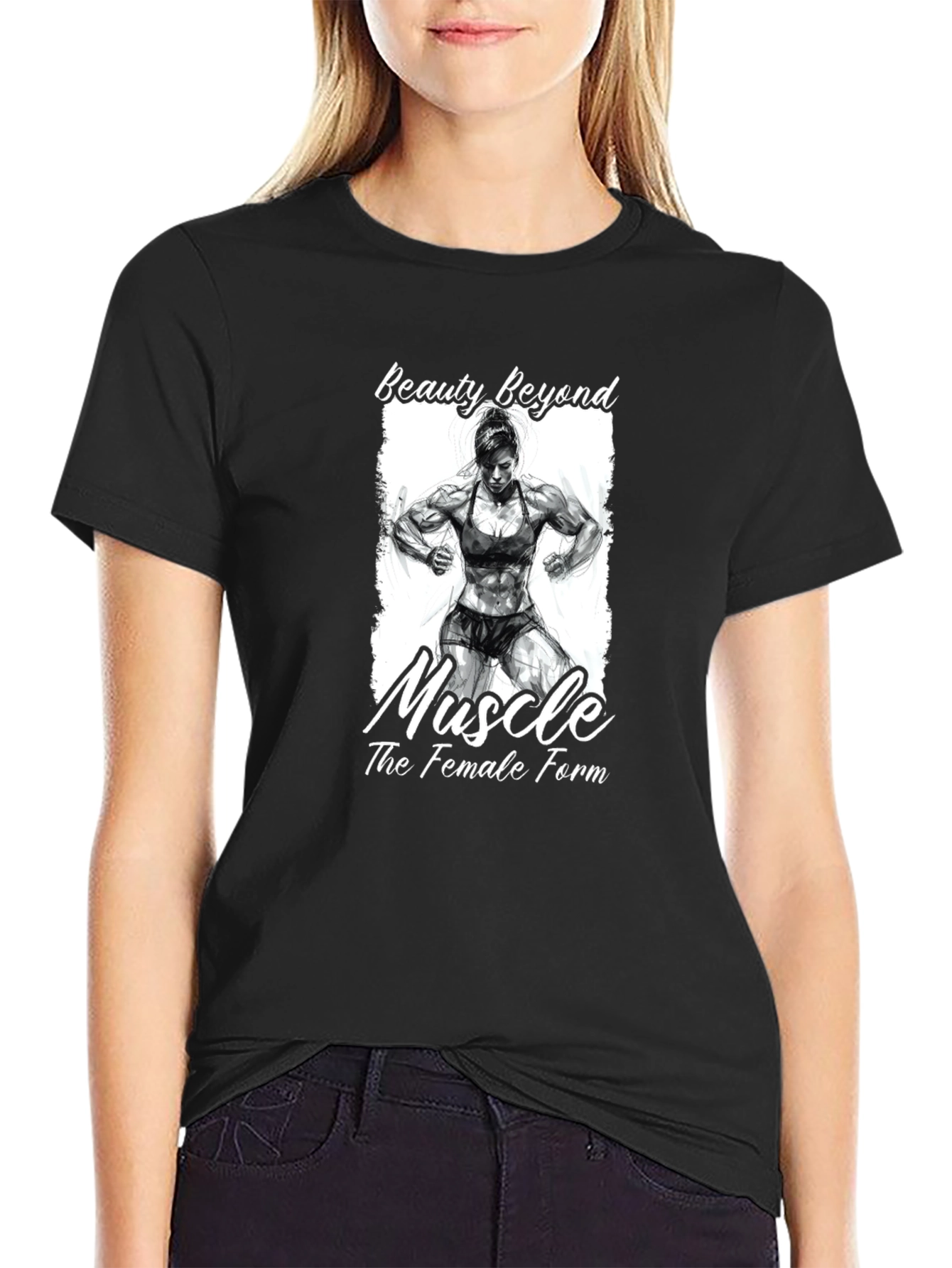 Beauty Beyond Muscle Graphic T-Shirt - Female Bodybuilding Tee