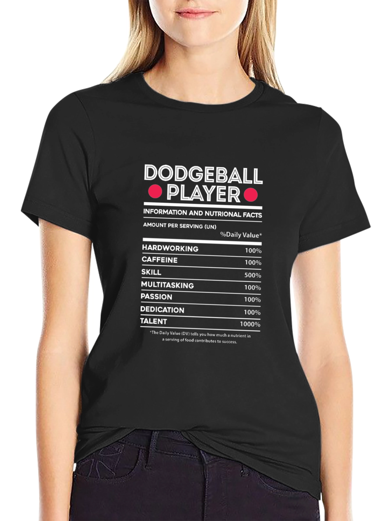 Dodgeball Player Nutrition Facts T-Shirt