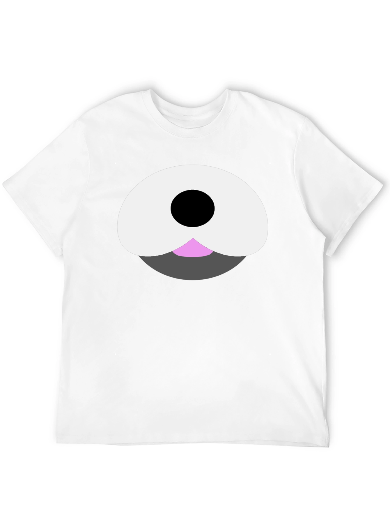 Cute Cartoon Bear Face Black T-Shirt
