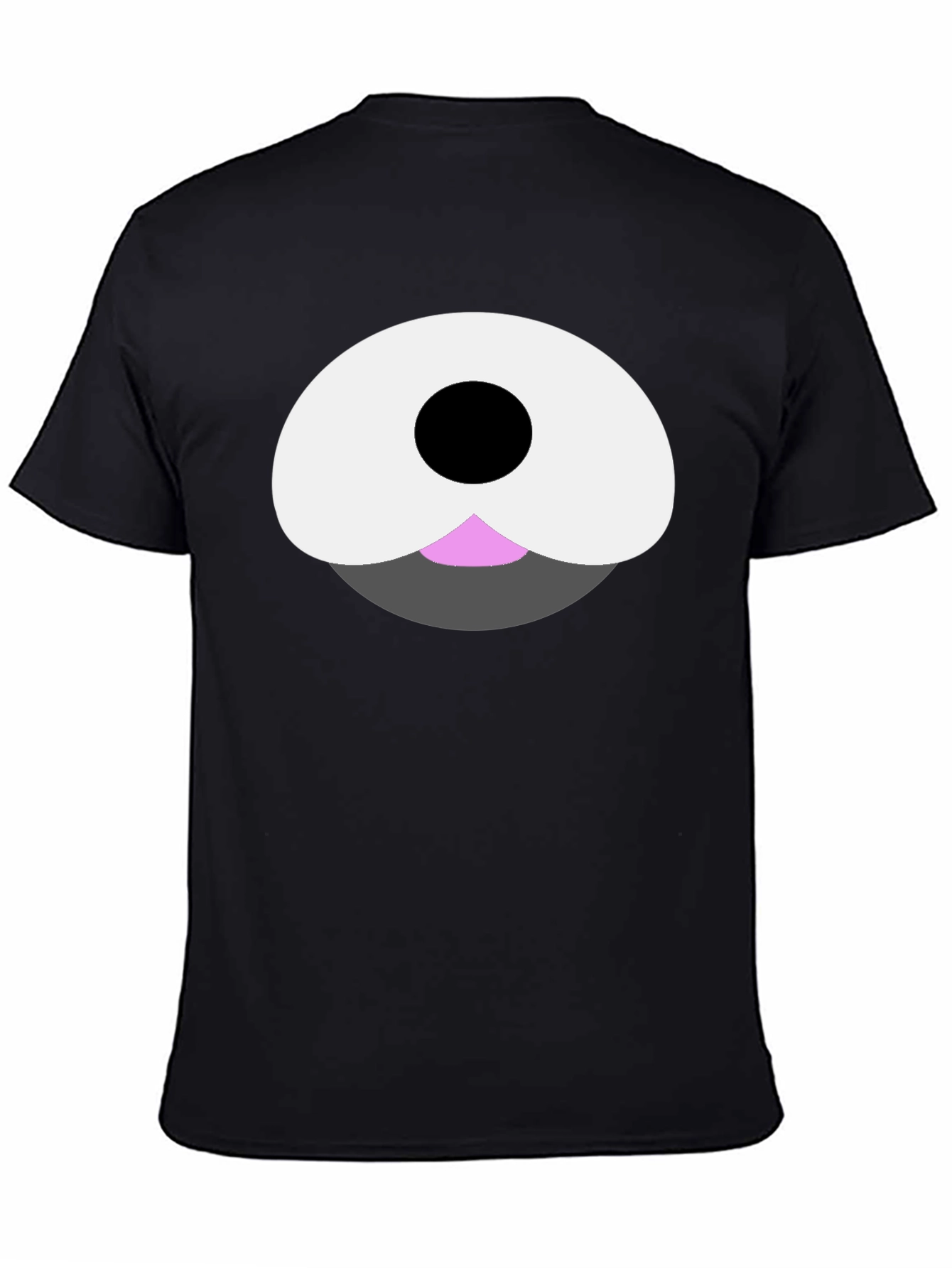 Cute Cartoon Bear Face Black T-Shirt