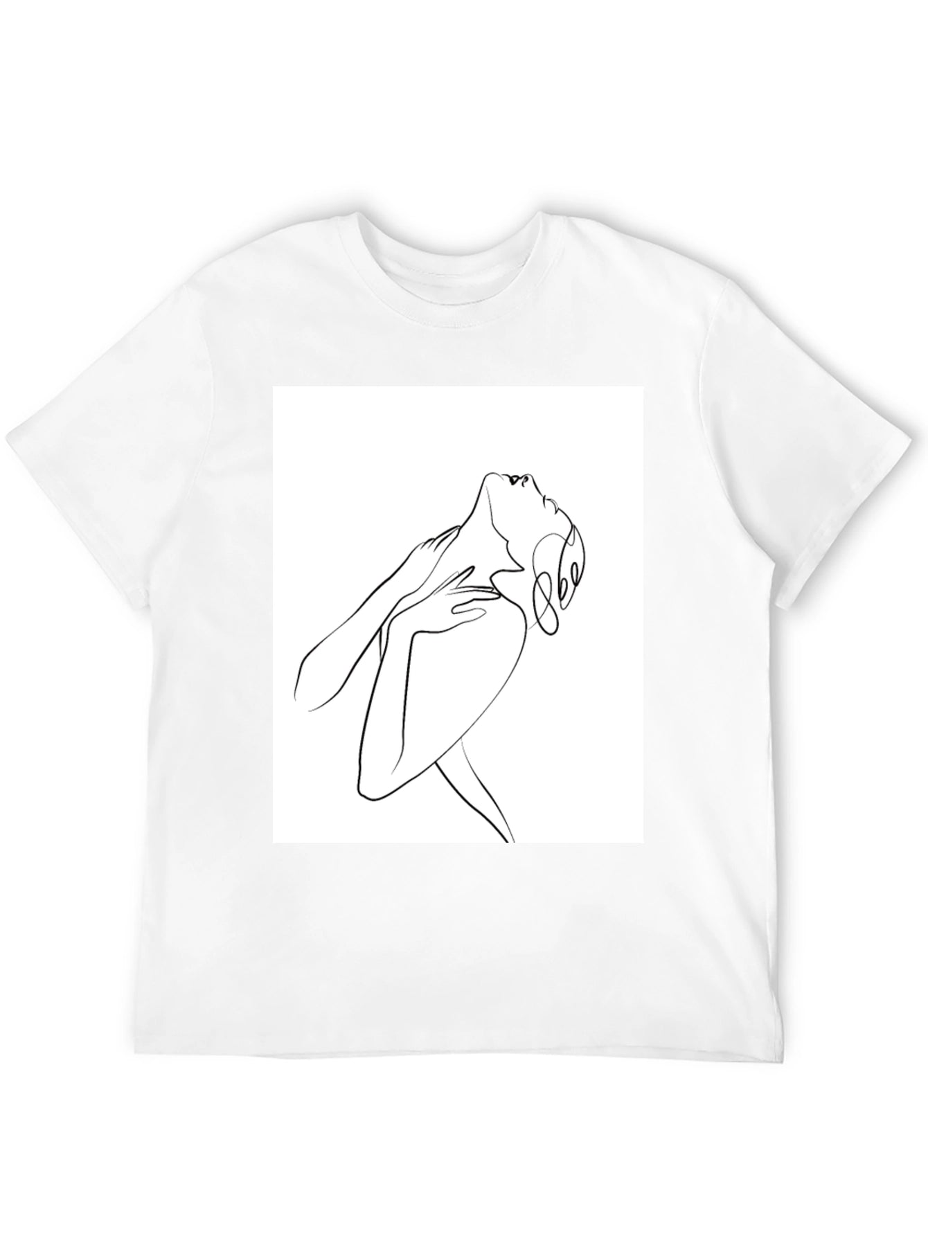 Abstract Line Art Graphic Tee - Unisex Black T-Shirt
