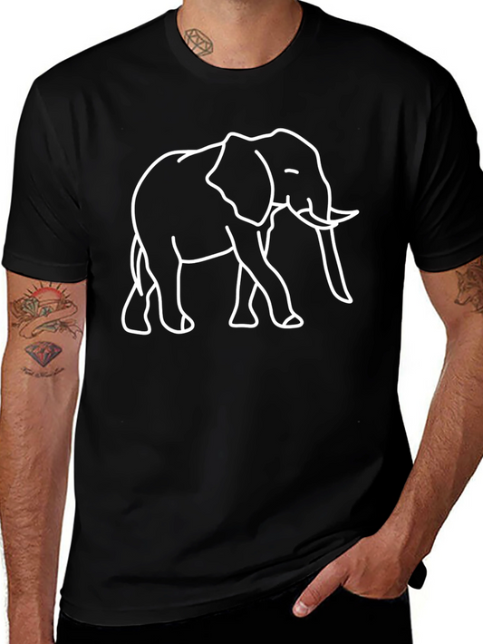 Elephant Graphic Tee - Black Cotton T-Shirt