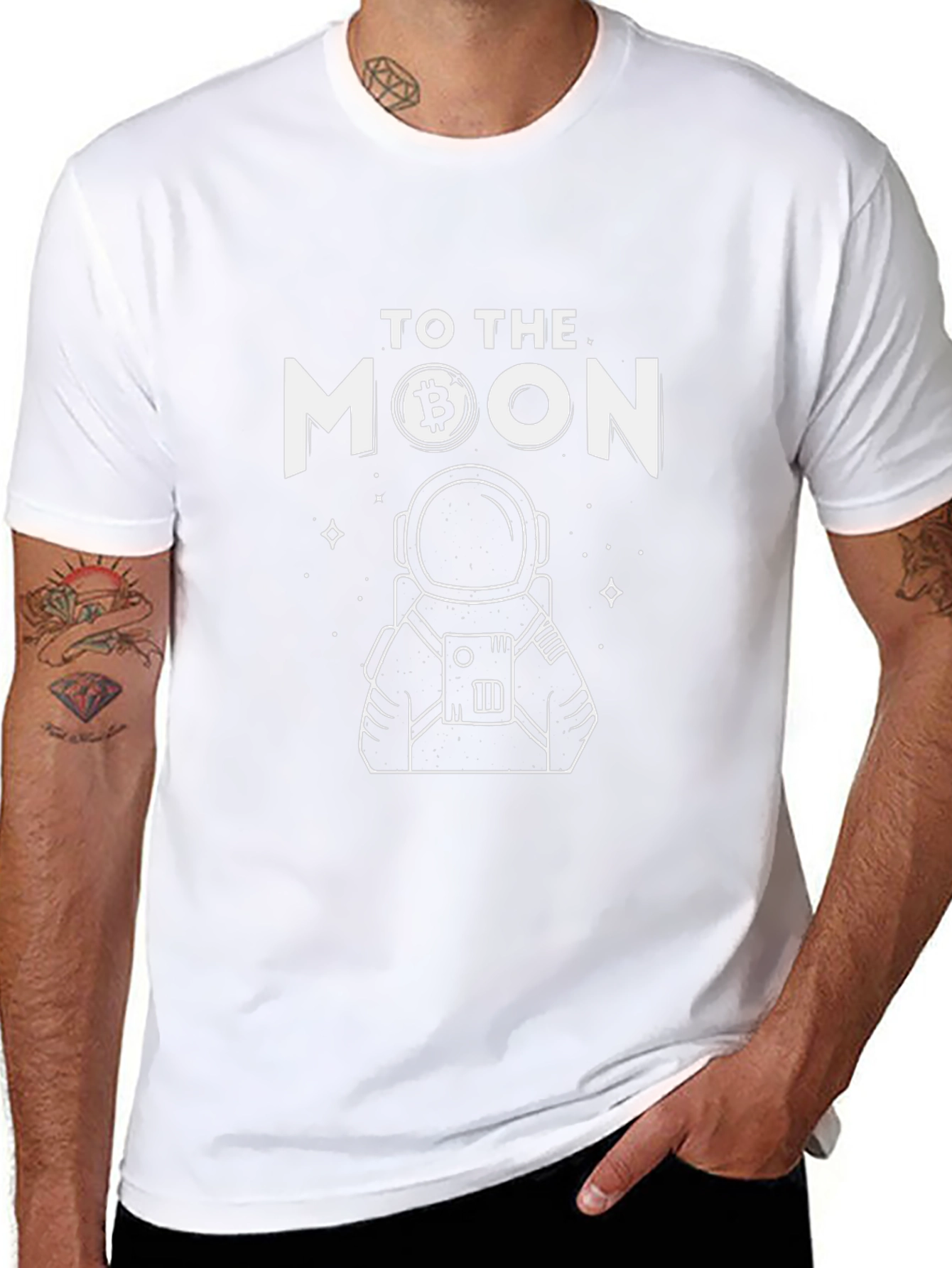 Bitcoin to the Moon T-Shirt Astronaut Crypto Tee