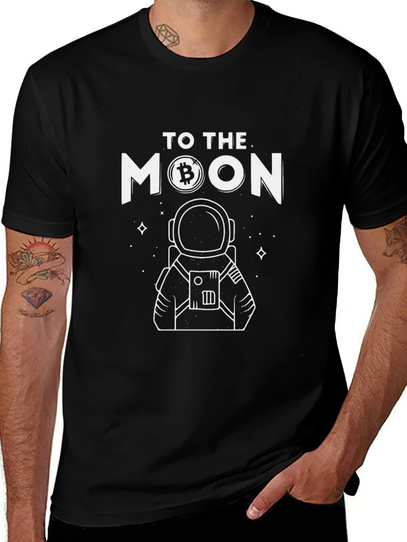 Bitcoin to the Moon T-Shirt Astronaut Crypto Tee