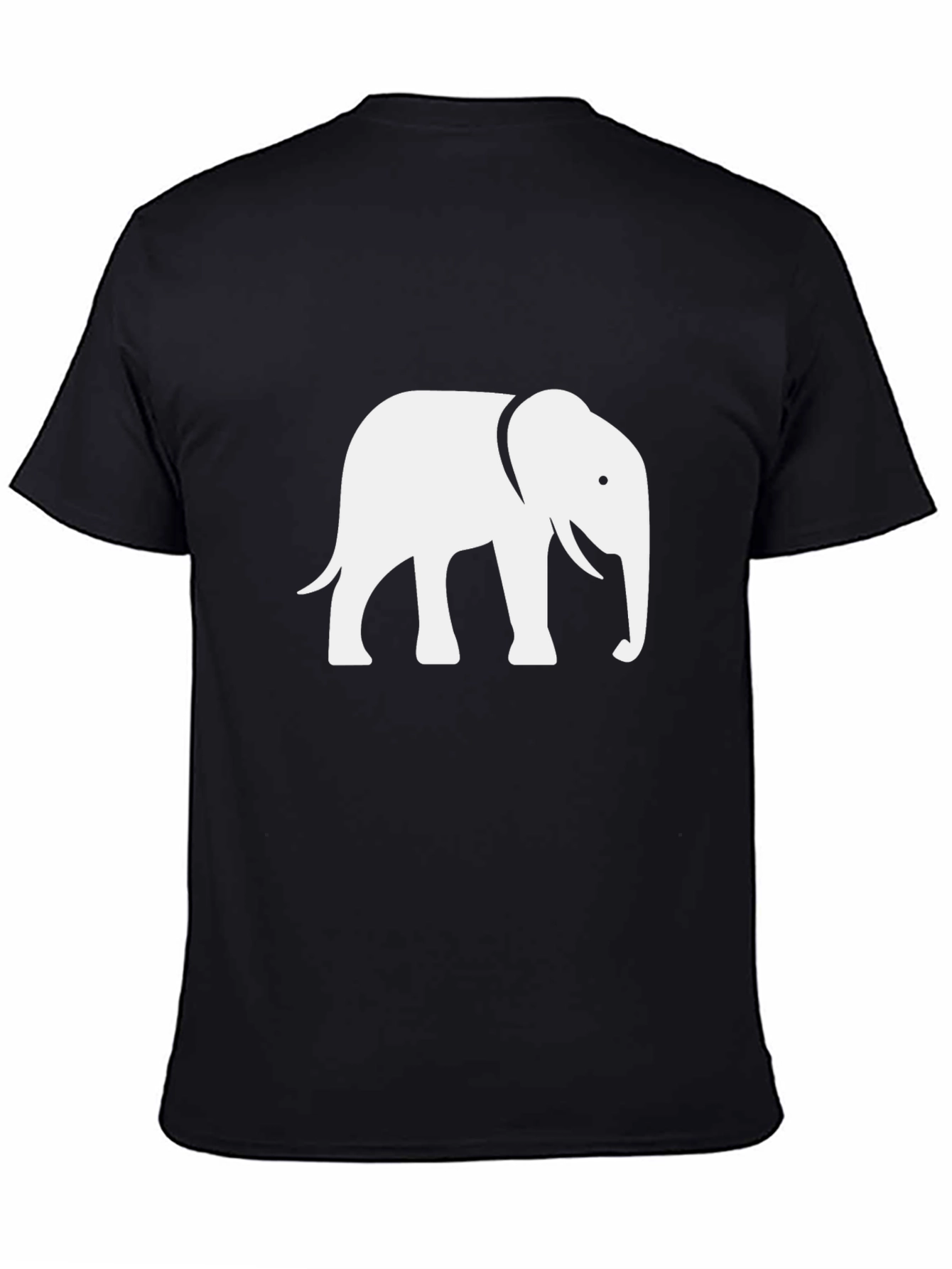 Elephant Graphic Tee - Black Cotton Casual Shirt