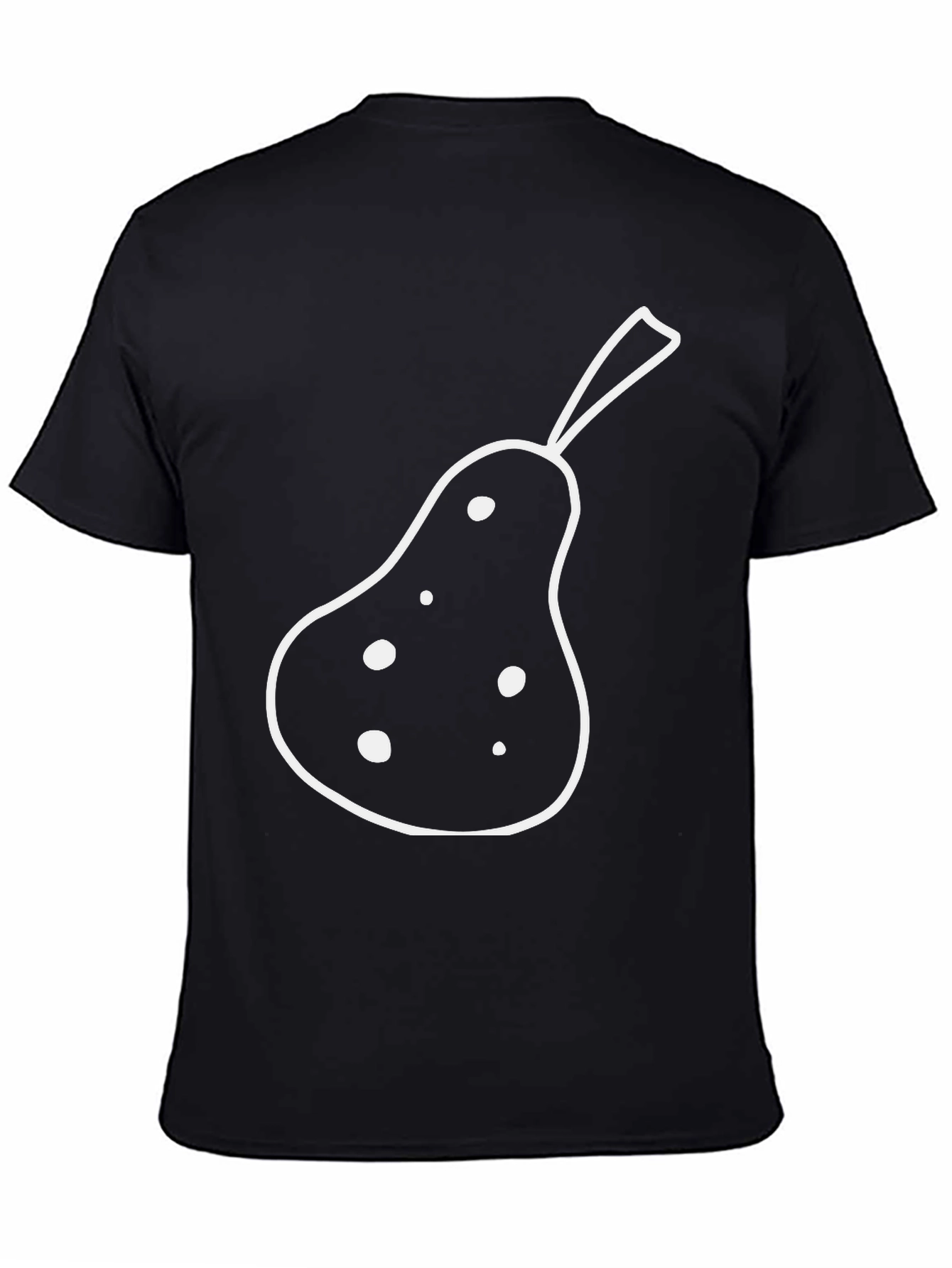 Pear Graphic Tee - Casual Black Cotton T-Shirt