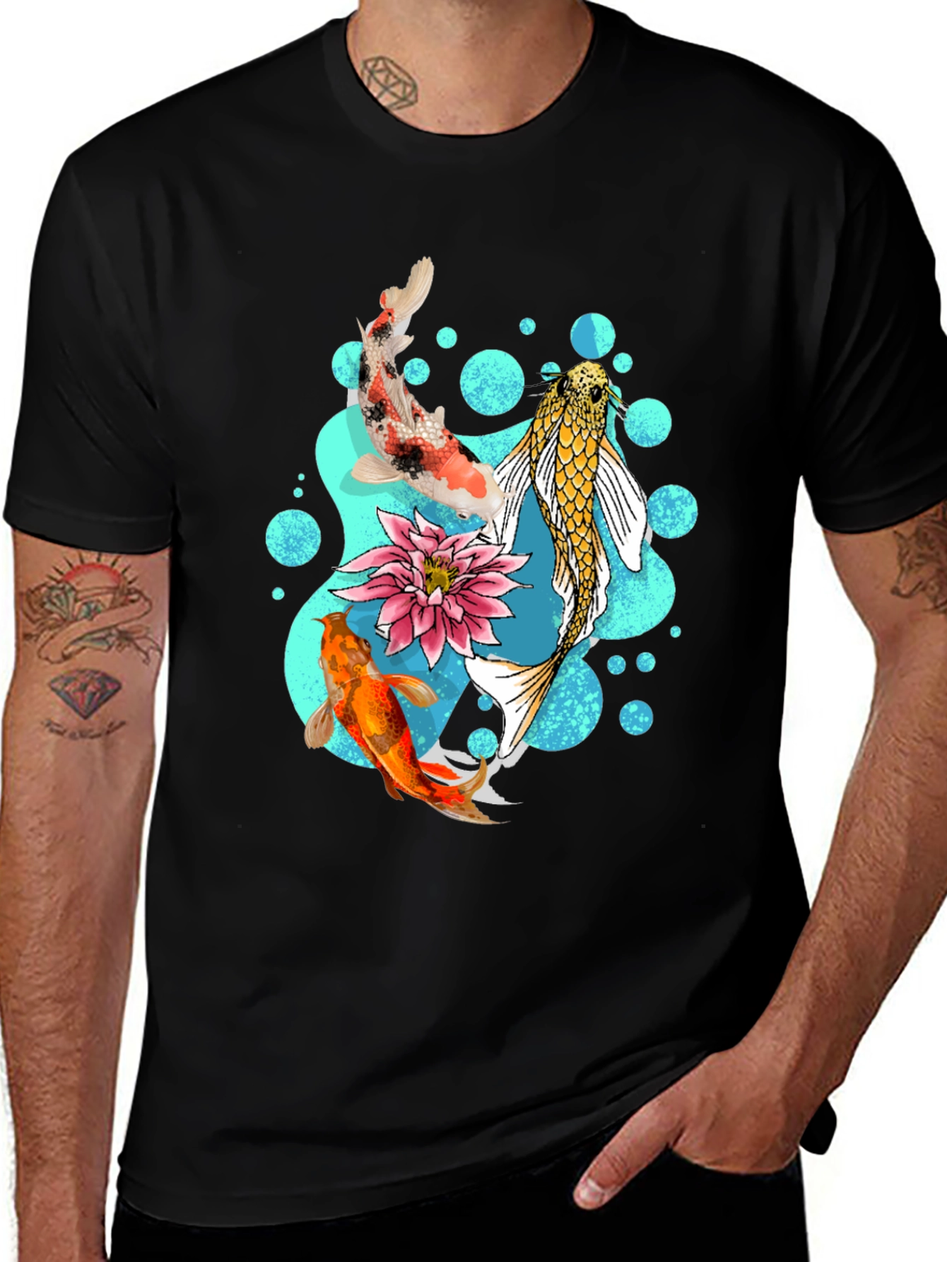 Koi Fish Graphic T-Shirt - Stylish Koi Pond Design