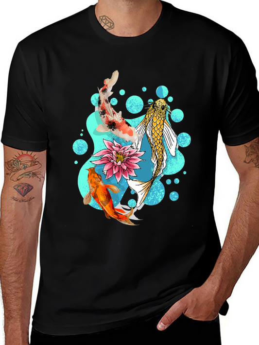 Koi Fish Graphic T-Shirt - Stylish Koi Pond Design