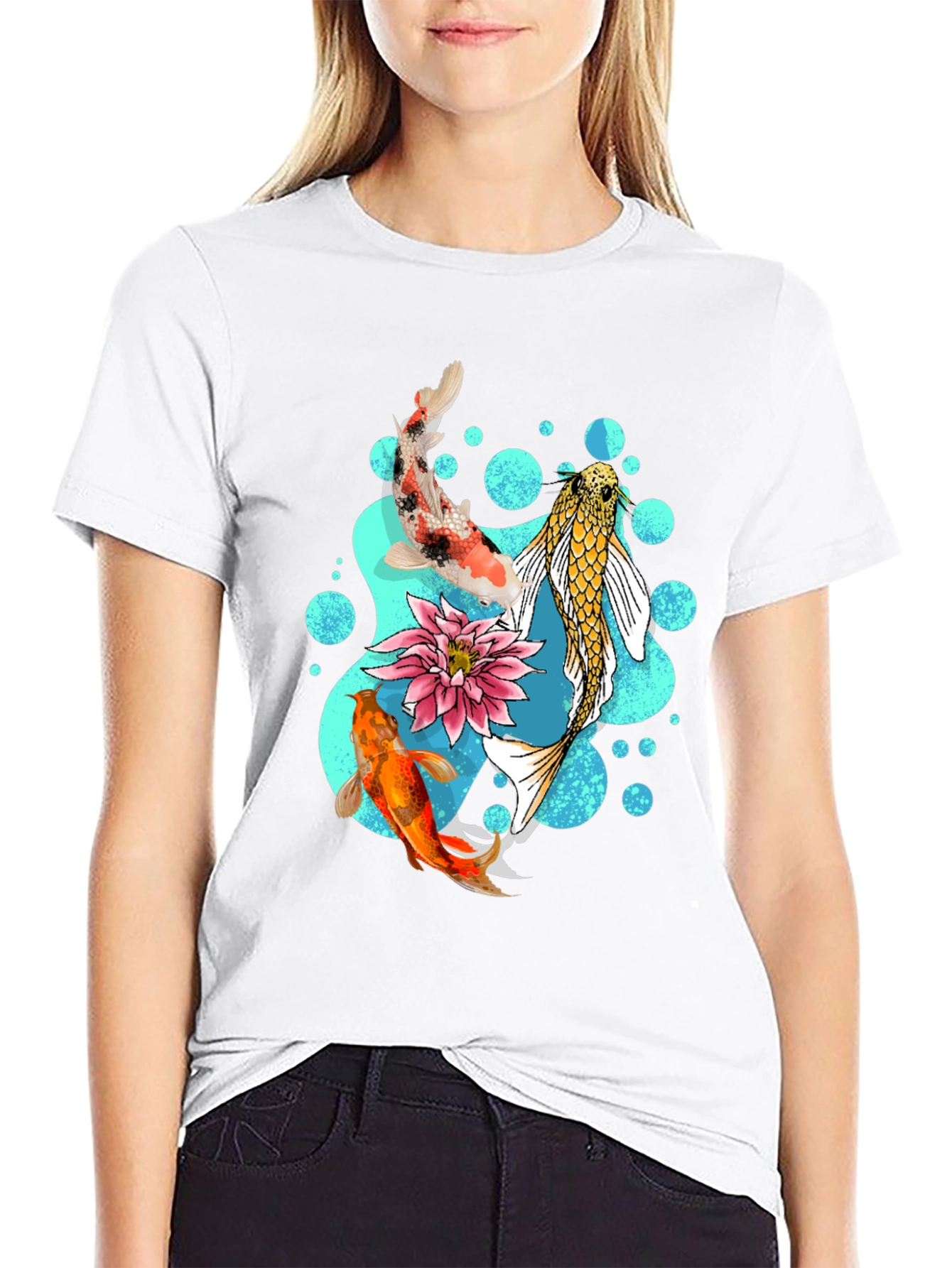 Koi Fish Graphic T-Shirt - Stylish Koi Pond Design