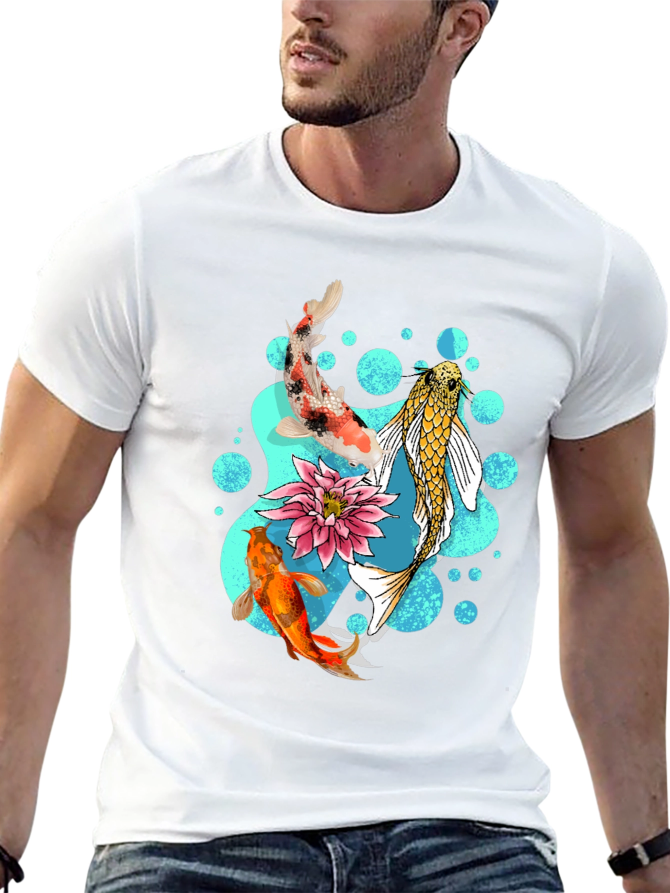 Koi Fish Graphic T-Shirt - Stylish Koi Pond Design