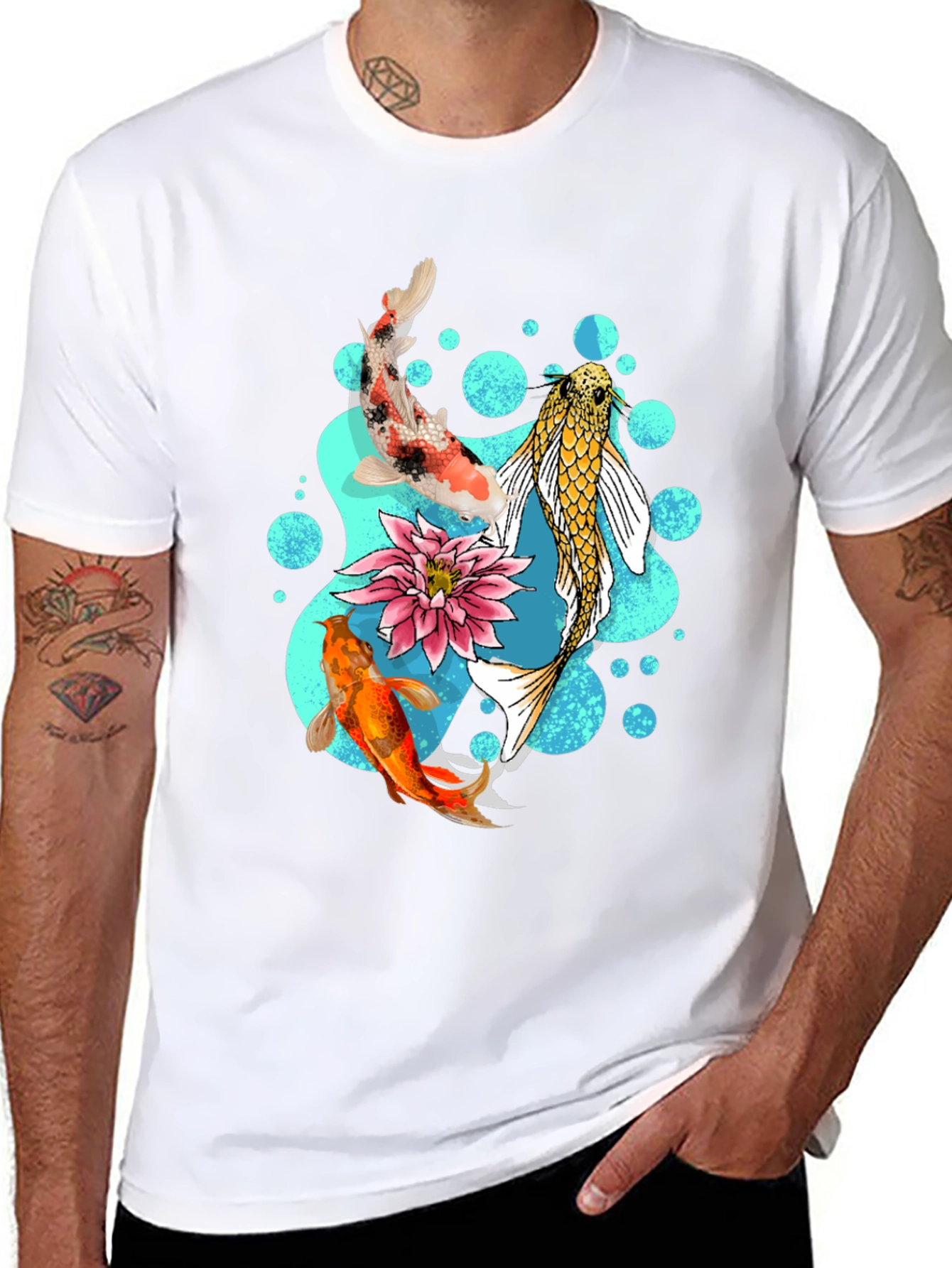 Koi Fish Graphic T-Shirt - Stylish Koi Pond Design