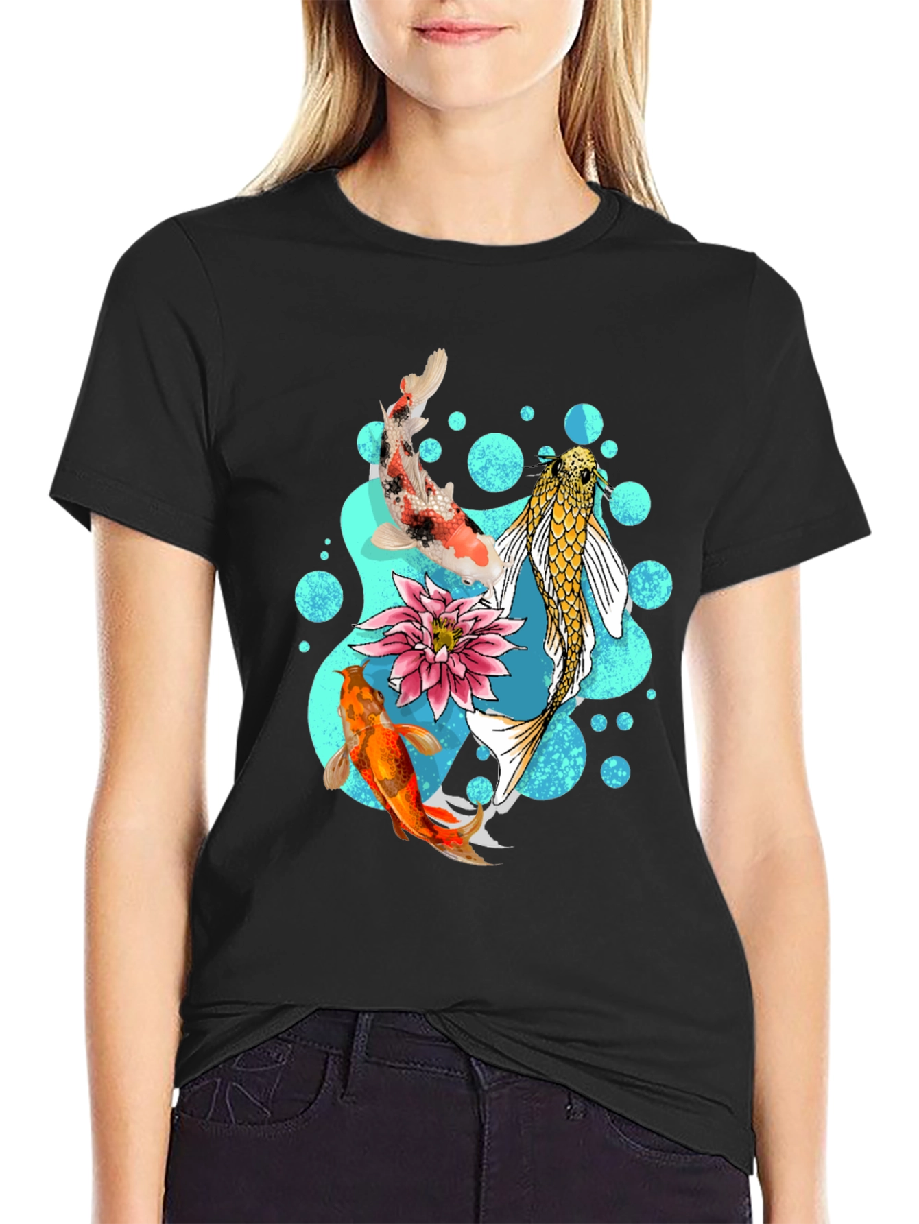 Koi Fish Graphic T-Shirt - Stylish Koi Pond Design