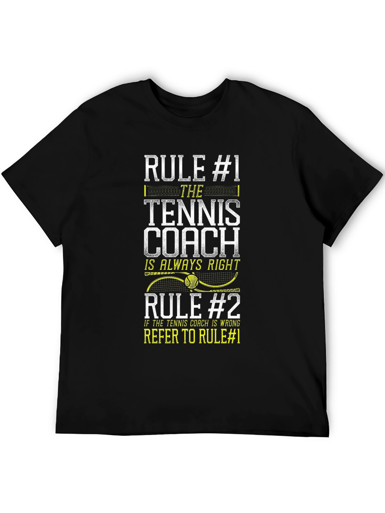 Tennis Coach Rules T-Shirt Funny Gift