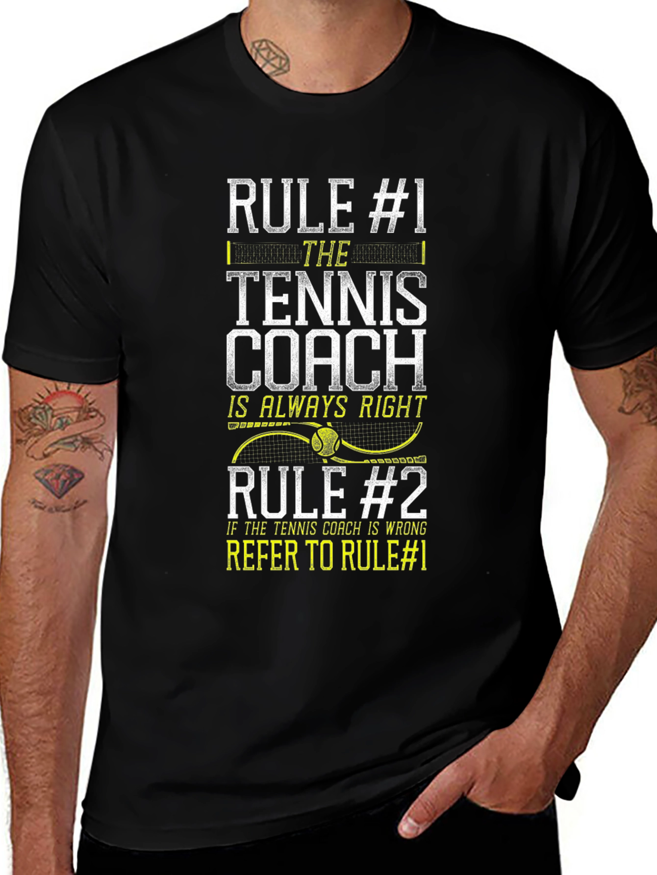 Tennis Coach Rules T-Shirt Funny Gift