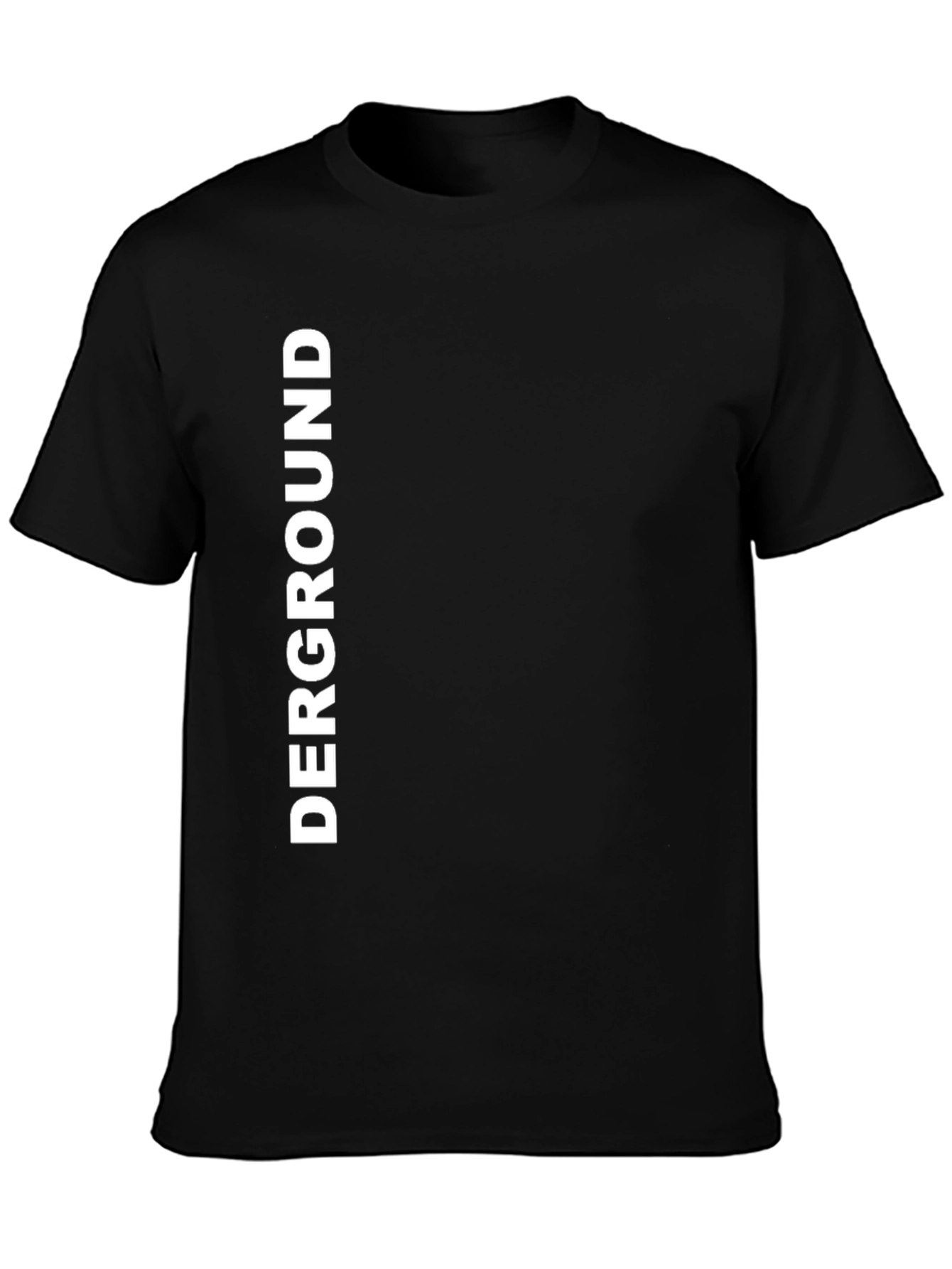 Black DERGROUND Graphic Print Crew Neck T-Shirt