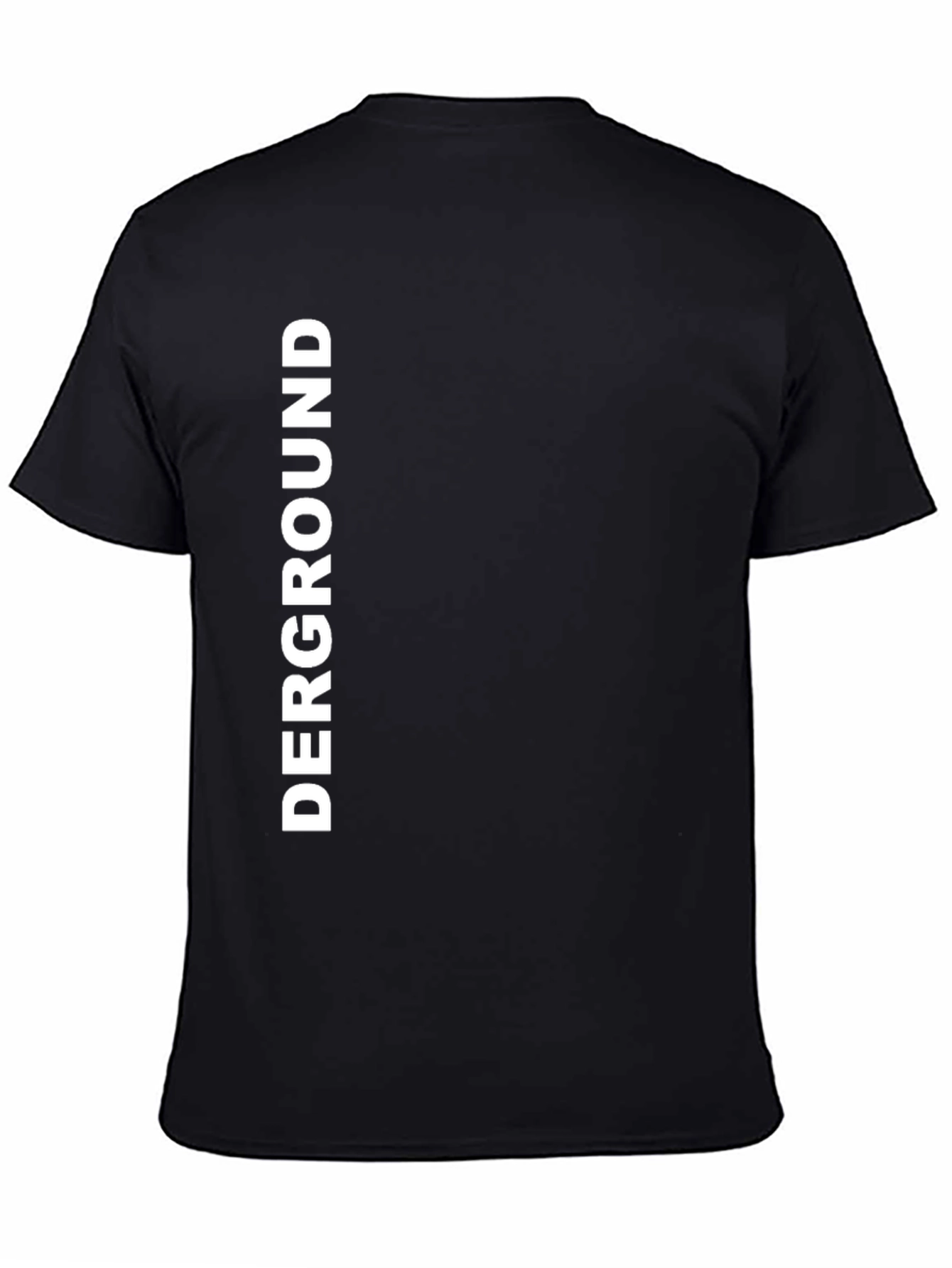 Black DERGROUND Graphic Print Crew Neck T-Shirt