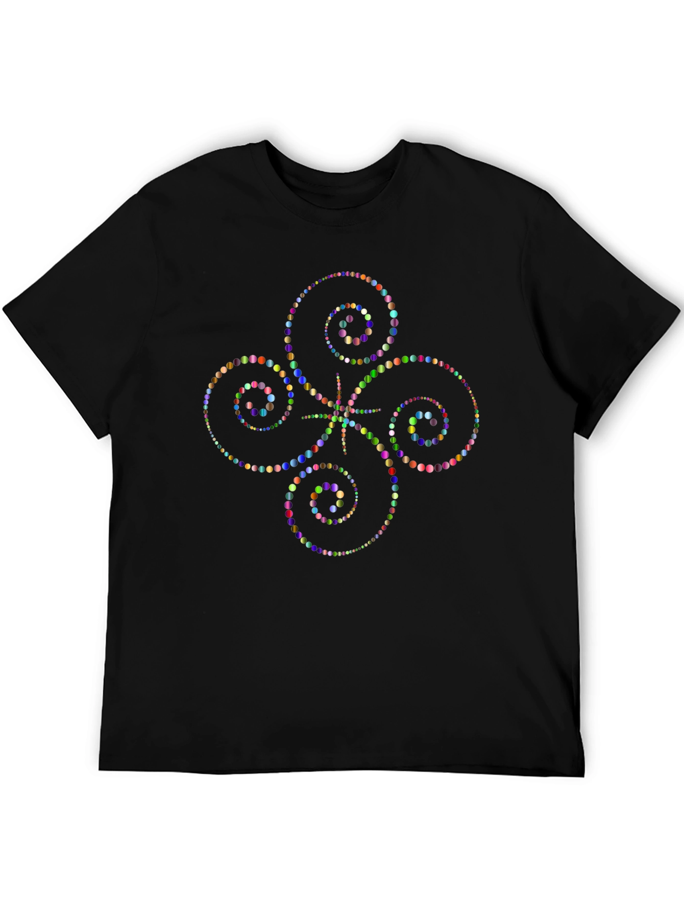 Geometric Swirl T-Shirt - Black
