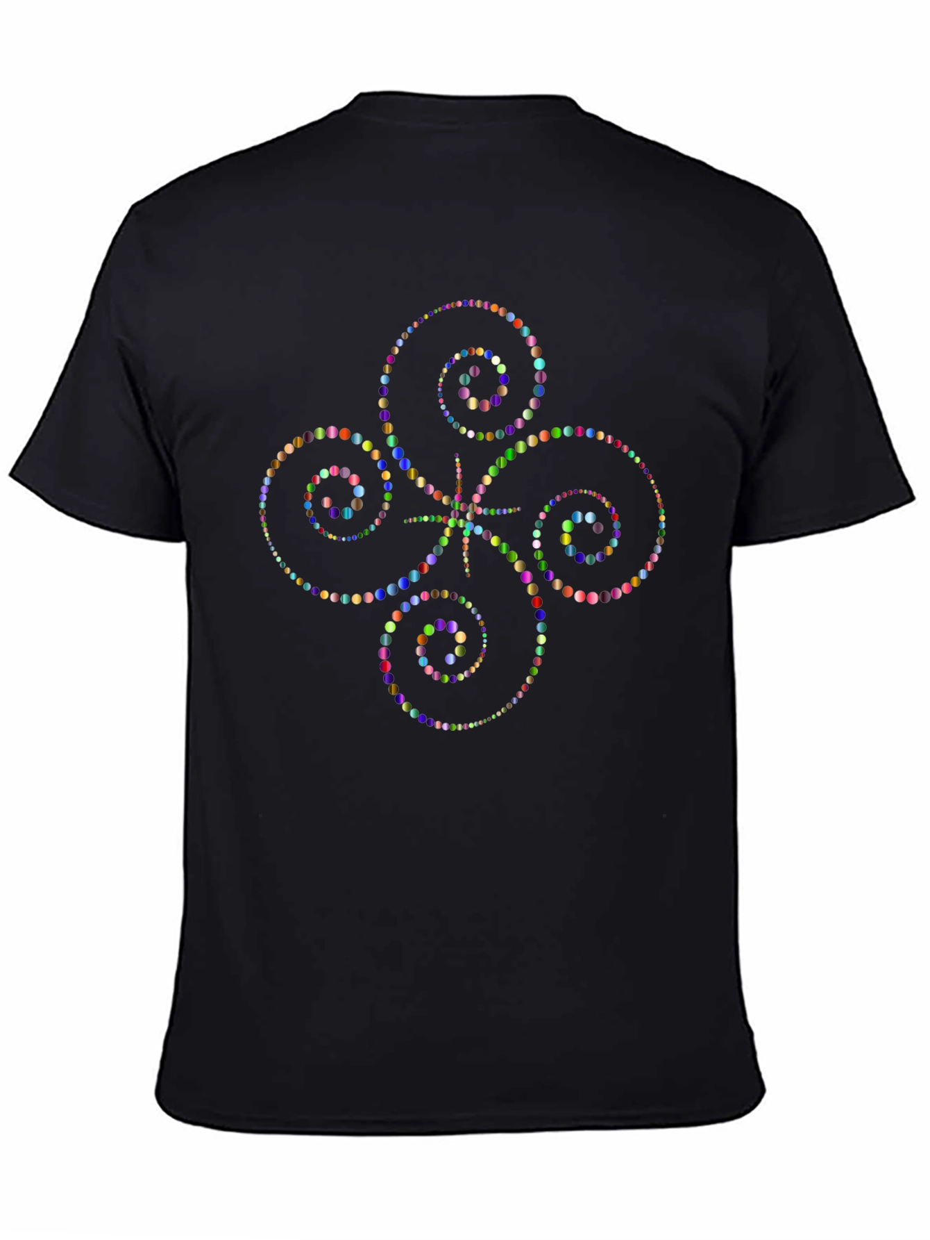 Geometric Swirl T-Shirt - Black