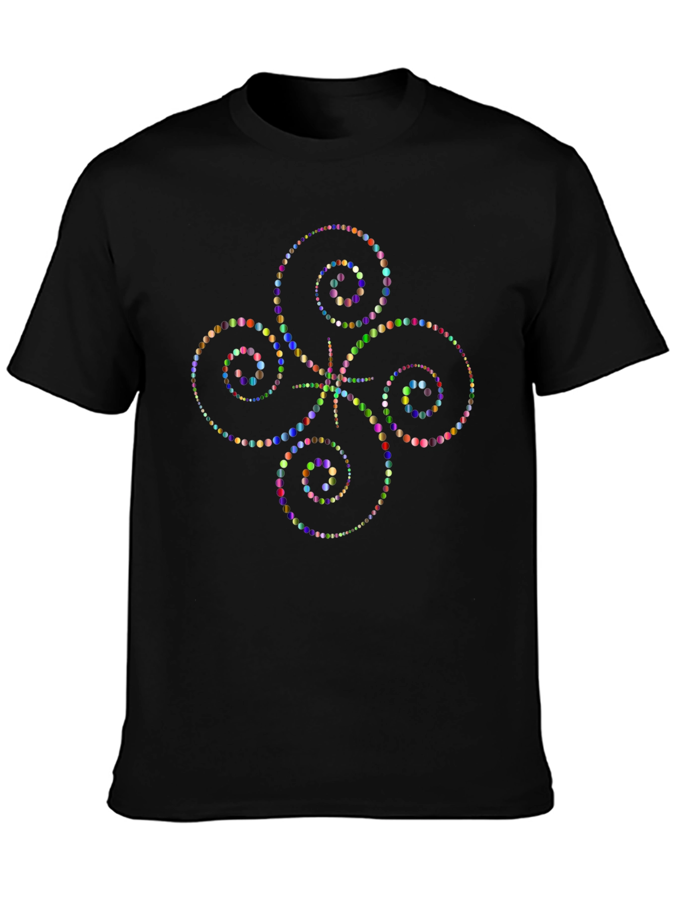 Geometric Swirl T-Shirt - Black