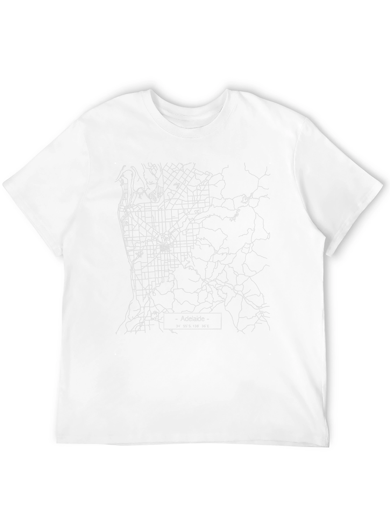Adelaide City Map Tee - Black Graphic T-Shirt