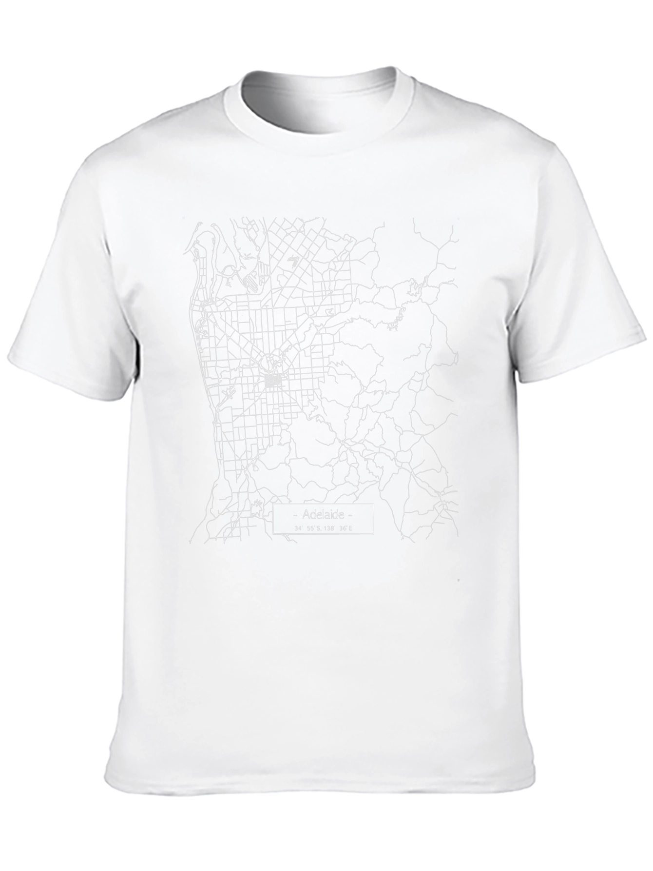 Adelaide City Map Tee - Black Graphic T-Shirt
