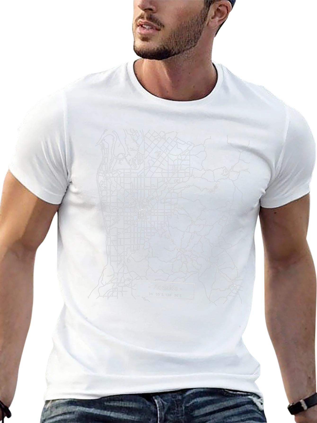 Adelaide City Map Tee - Black Graphic T-Shirt