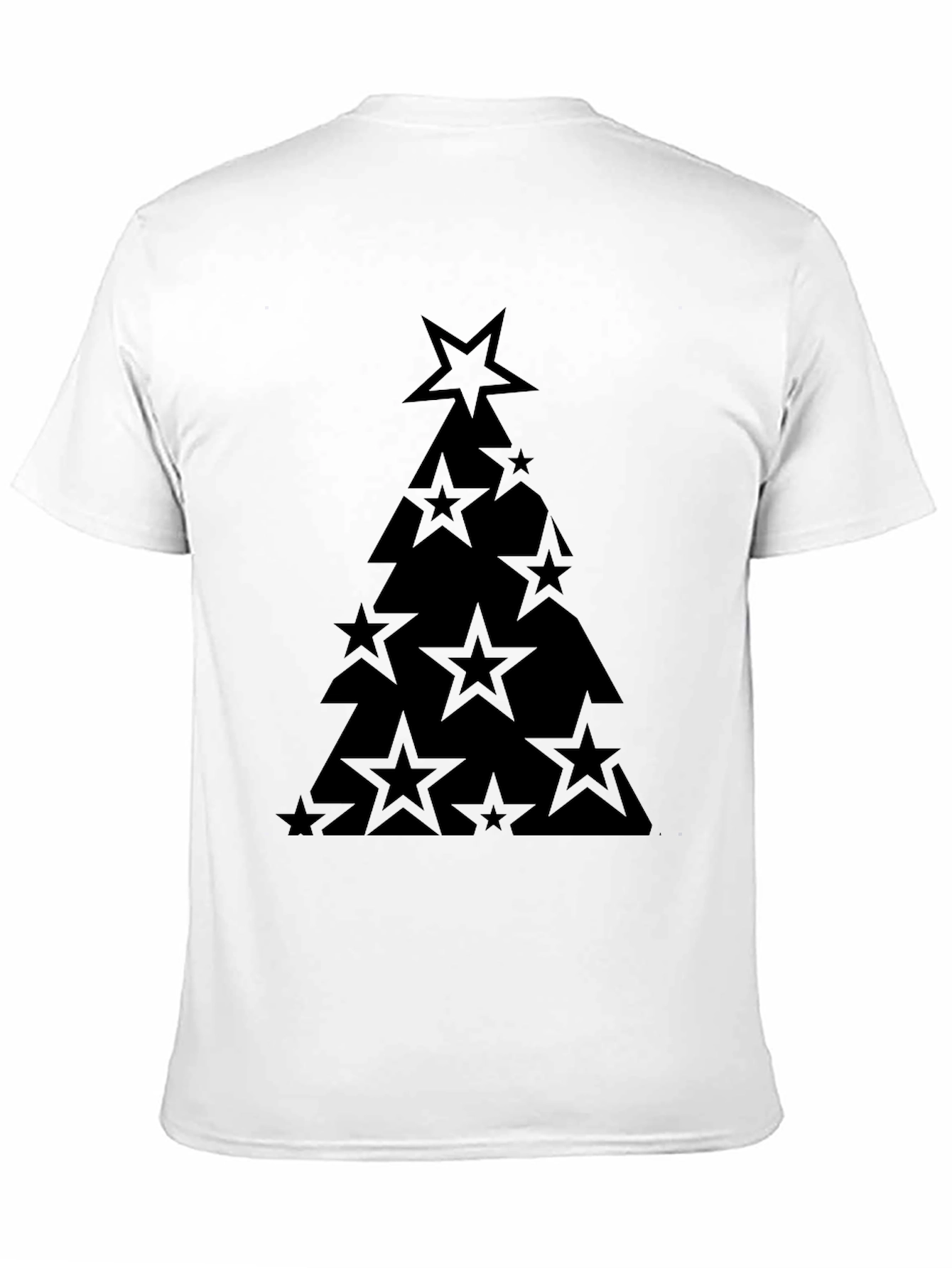 Star Christmas Tree Black T-Shirt