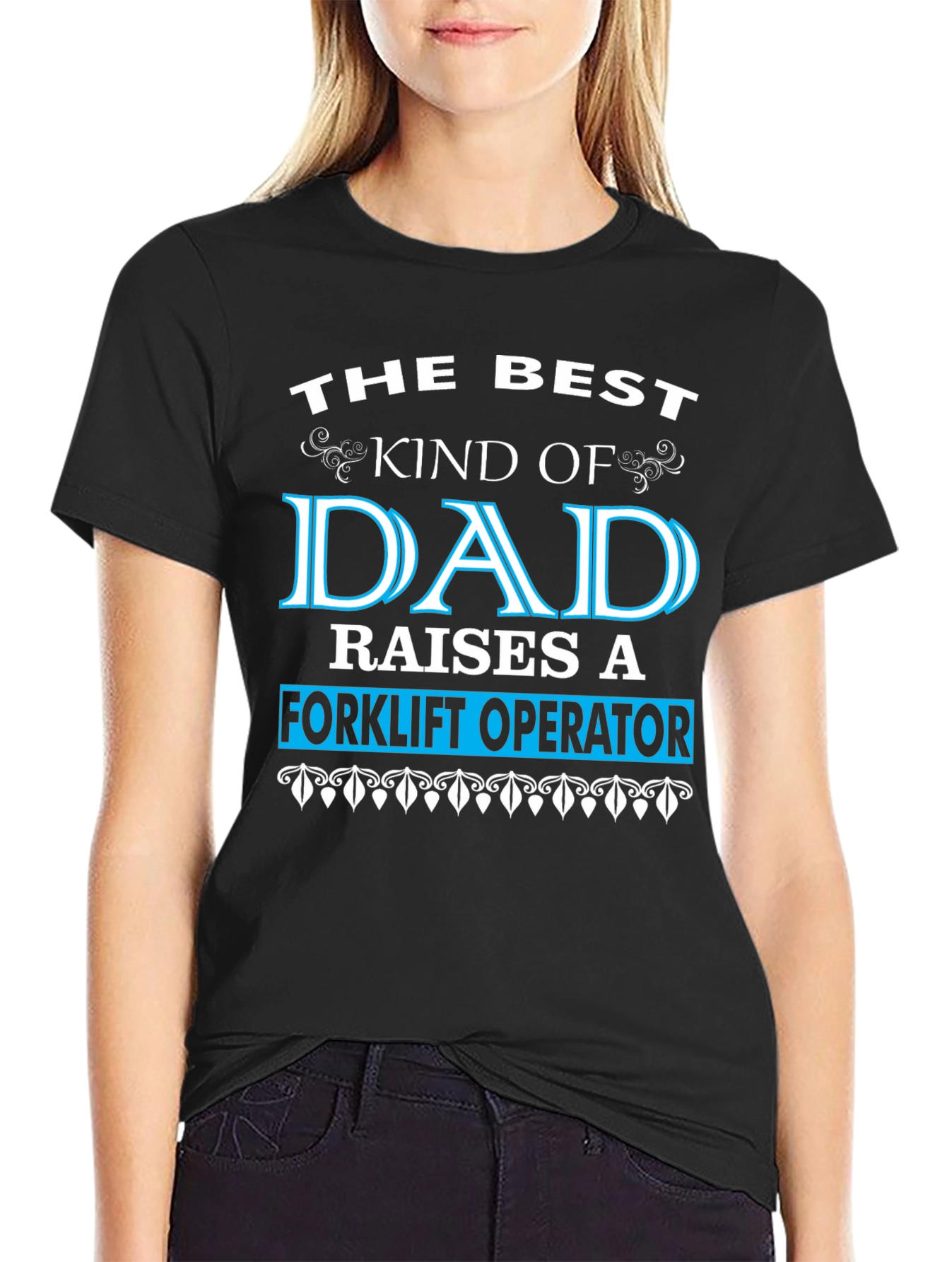 Best Dad Raises Forklift Operator Graphic T-Shirt