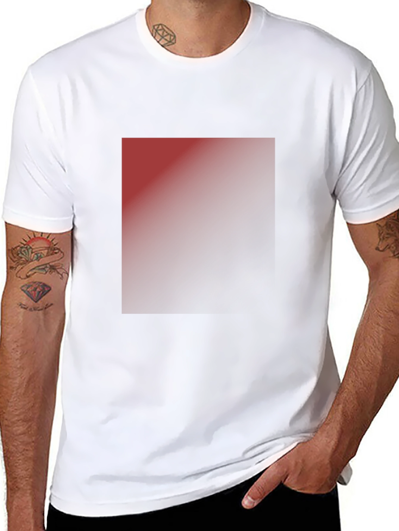 Mens Classic Black T-Shirt with Ombre Design