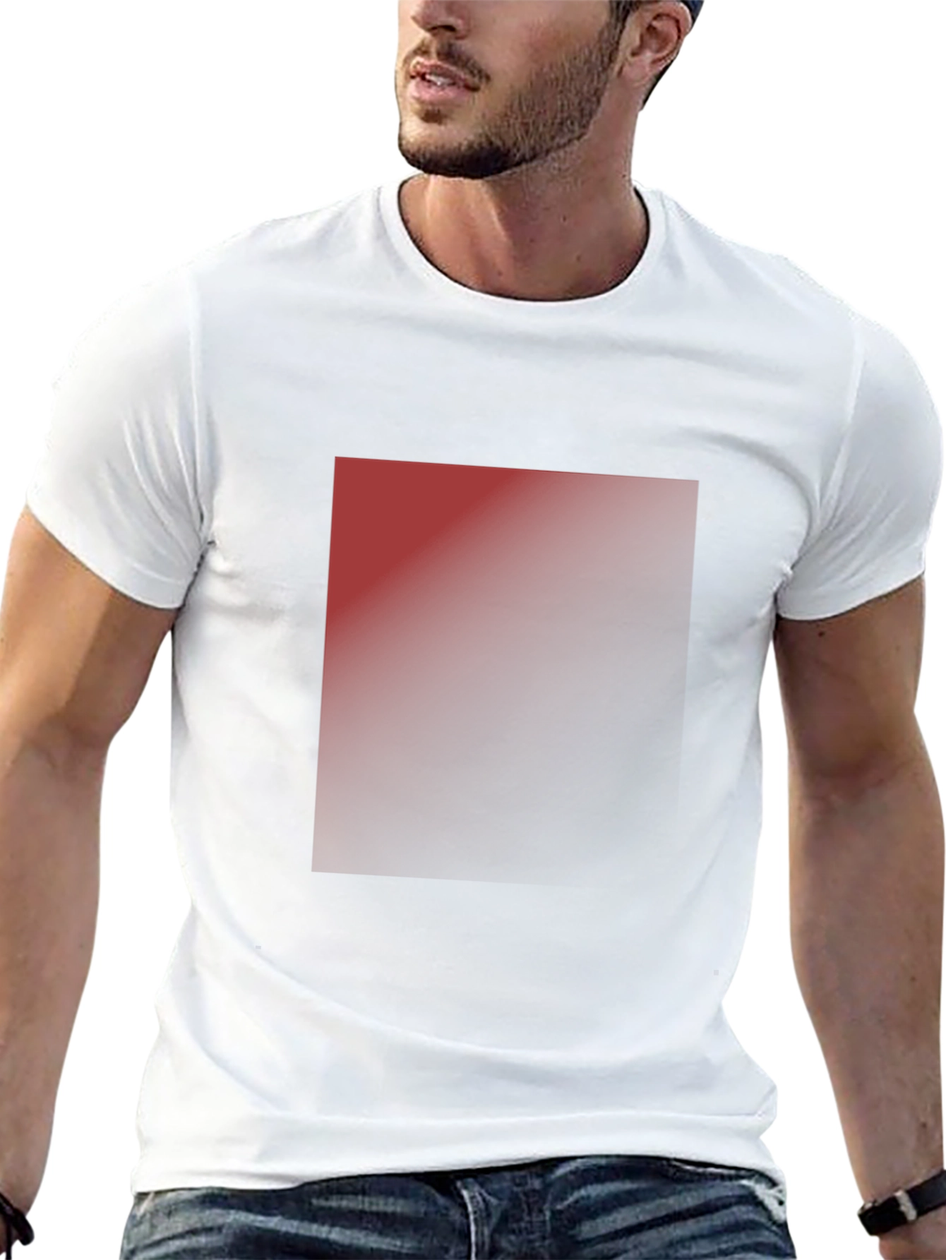 Mens Classic Black T-Shirt with Ombre Design