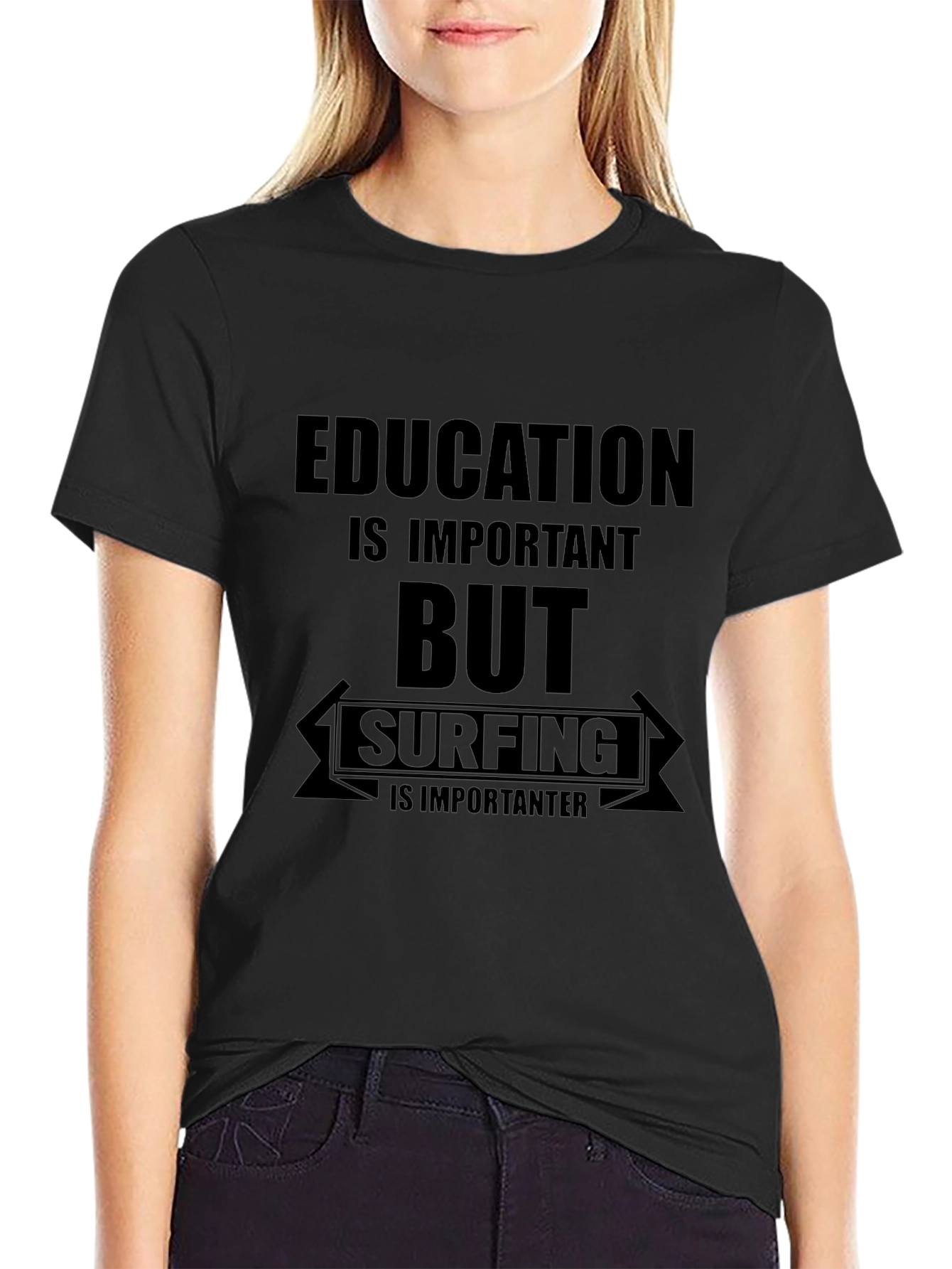 Surfing is Importanter T-Shirt - Education Tee