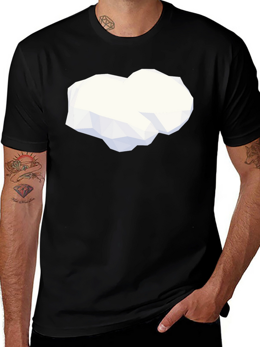 Geometric Cloud Graphic Tee - Modern Minimalist Design