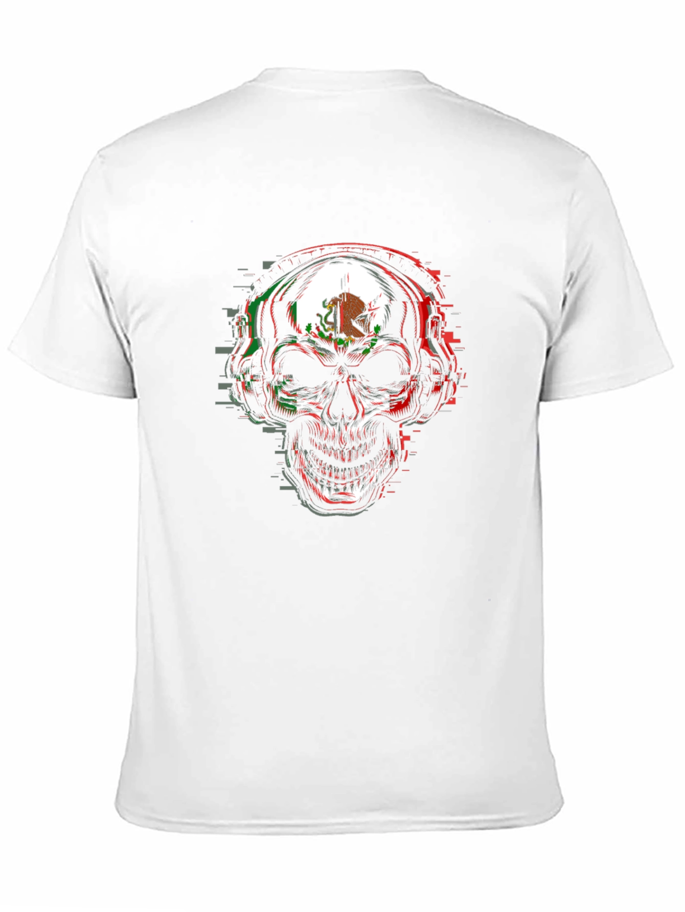 Mexican Flag Skull Graphic Tee - Mens Black T-Shirt